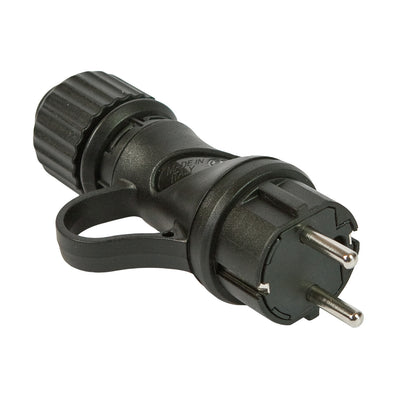 Spina Schuko Nera 16A 250V IP44 per esterno - Compatibile Sistema Modulair - Nero