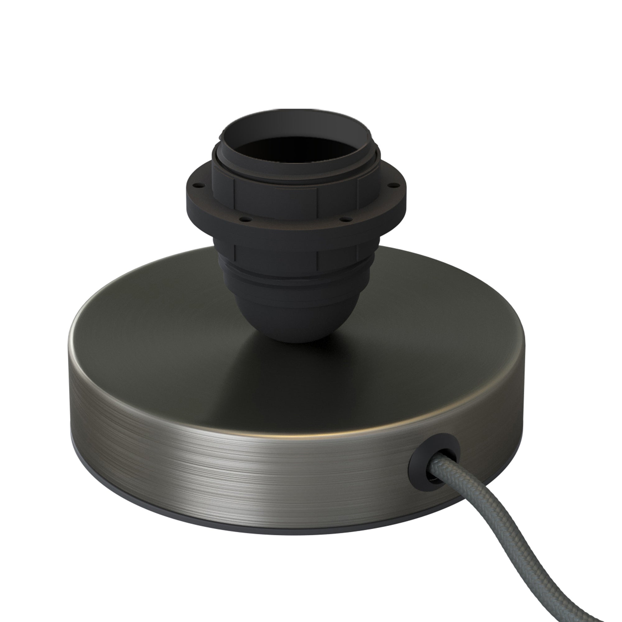 Posaluce per paralume - Lampada da tavolo in metallo e spina UK - Titanio satinato