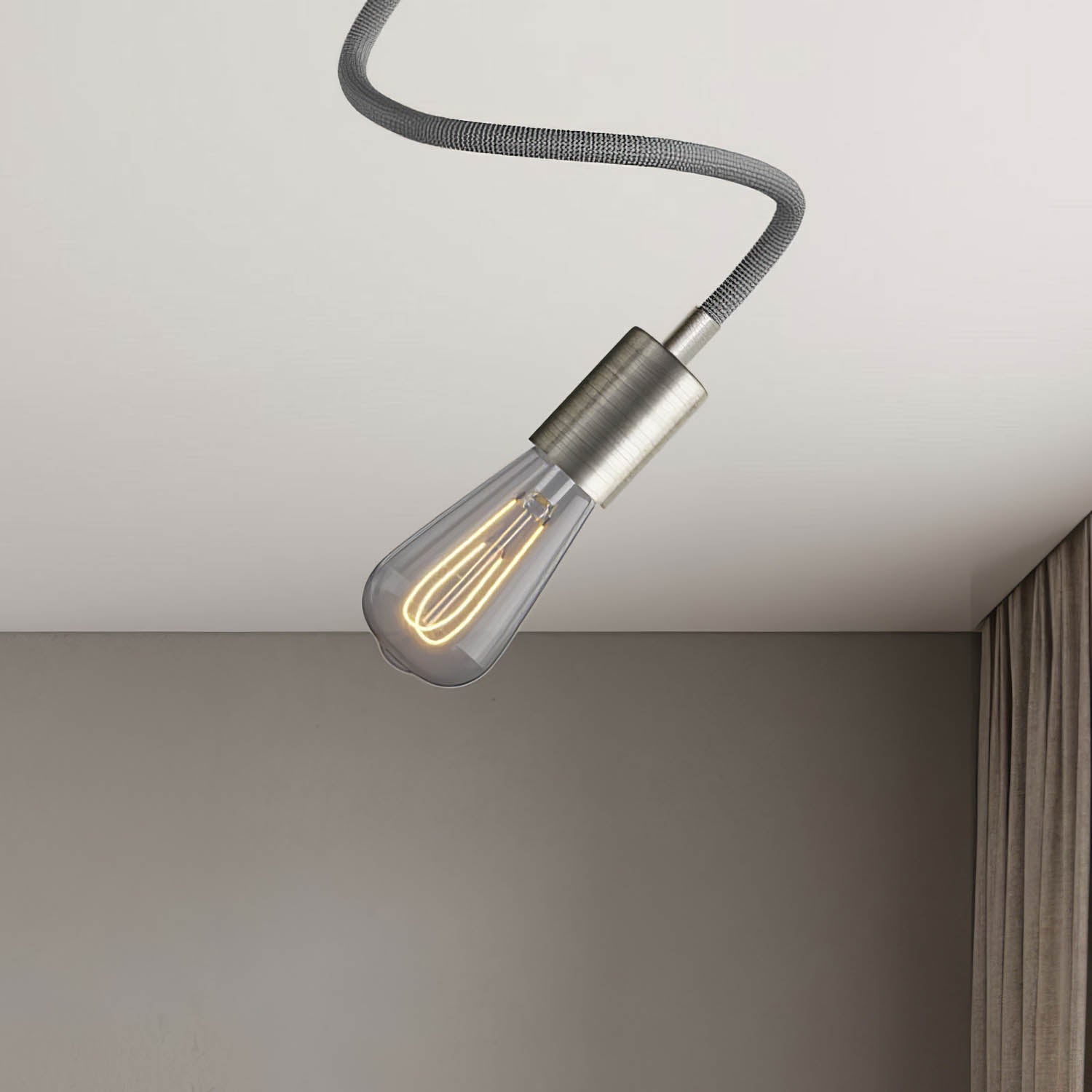 Lampada Creative Flex 60 cm da parete o soffitto - Titanio satinato
