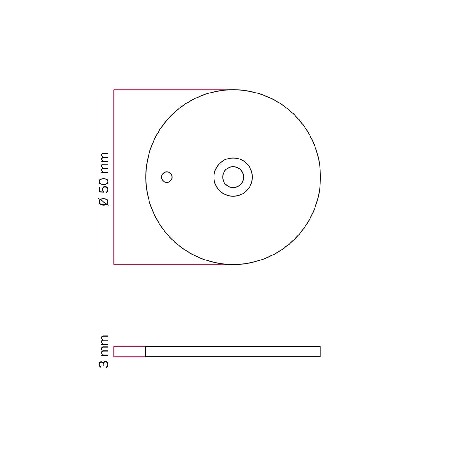 Rondella metallica da parete MAG-Y - Bianco opaco