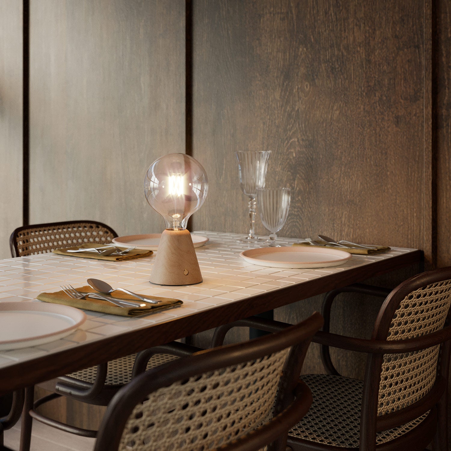 Lampada portatile ricaricabile Cabless01 con lampadina globo G125 - Neutro