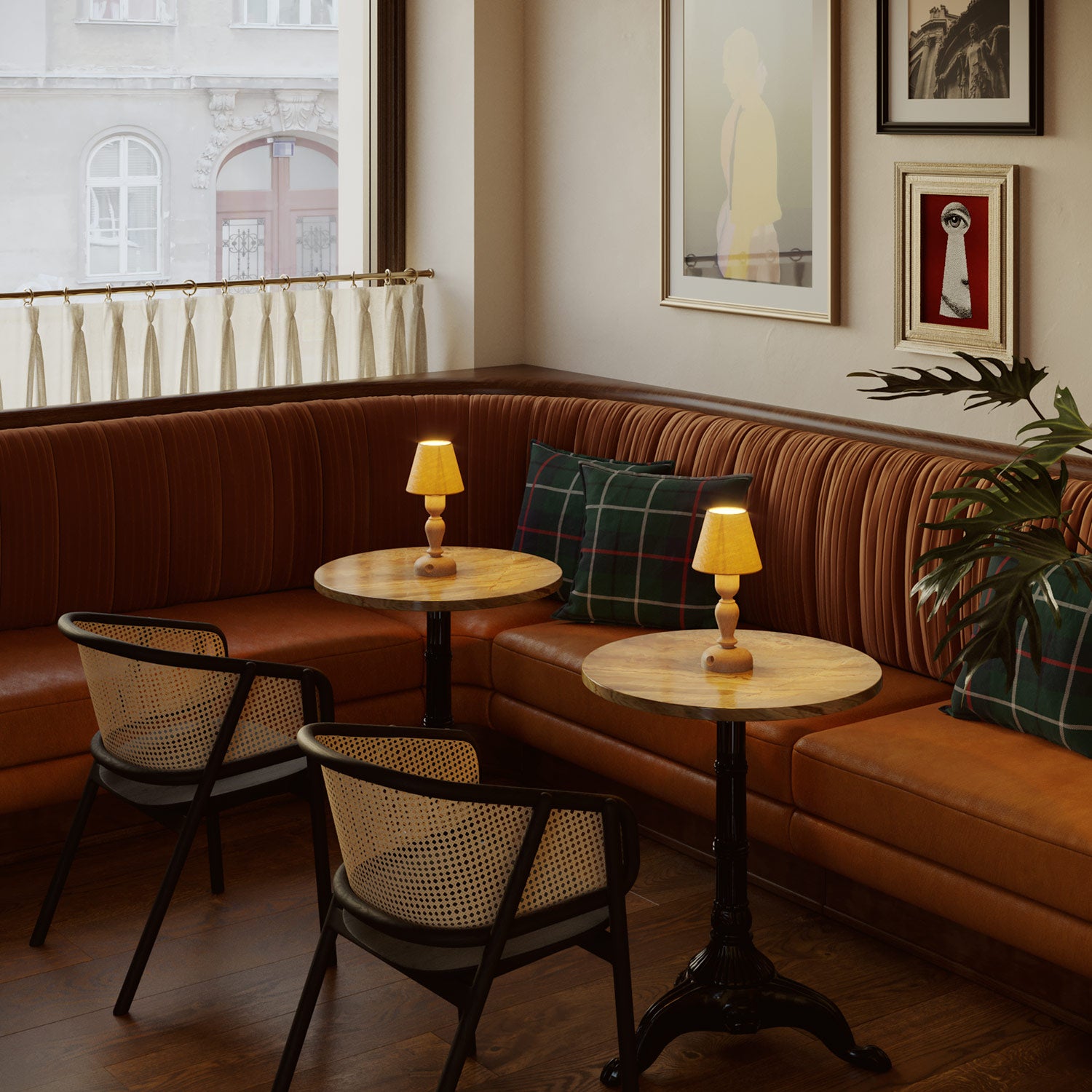 Lampada portatile ricaricabile Cabless14 con lampadina a goccia e predisposizione per paralume - Neutro