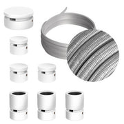 Sistema Filé Linear Kit - con cavo CM02 di 5 m per catenaria e 7 componenti in legno verniciato bianco per interni
