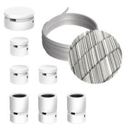 Sistema Filé Linear Kit - con cavo ECC37 di 5 m per catenaria e 7 componenti in legno verniciato bianco per interni