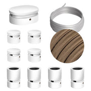 Sistema Filé Symmetric Kit - con cavo CM27 di 5 m per catenaria e 9 componenti in legno verniciato bianco per interni