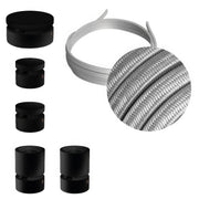 Sistema Filé Wiggle Kit - con cavo CM02 di 3 m per catenaria e 5 componenti in legno verniciato nero per interni