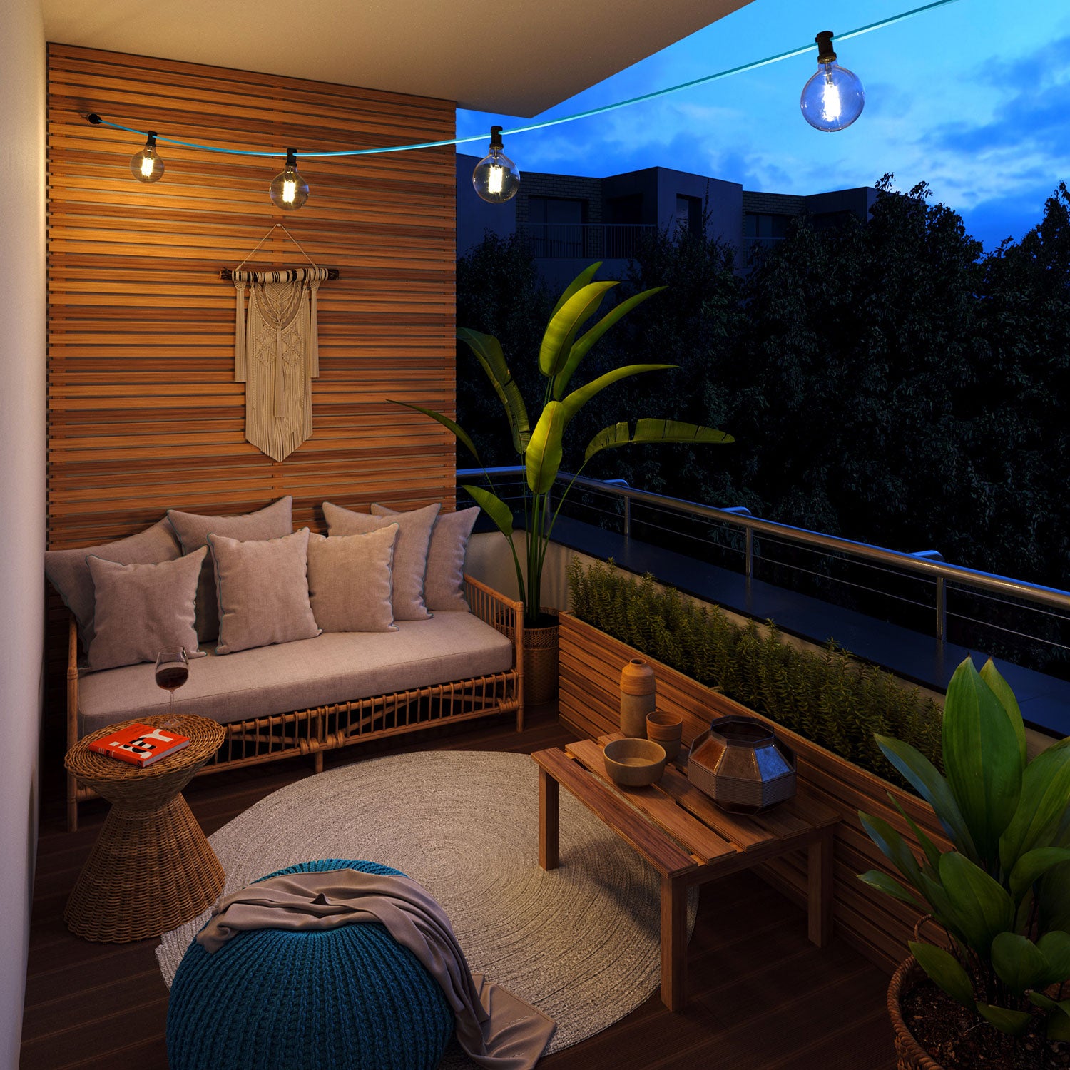 Catenaria Sistema Lumet da 7,5 m con cavo tessile CM17, 5 portalampada, gancio e spina neri