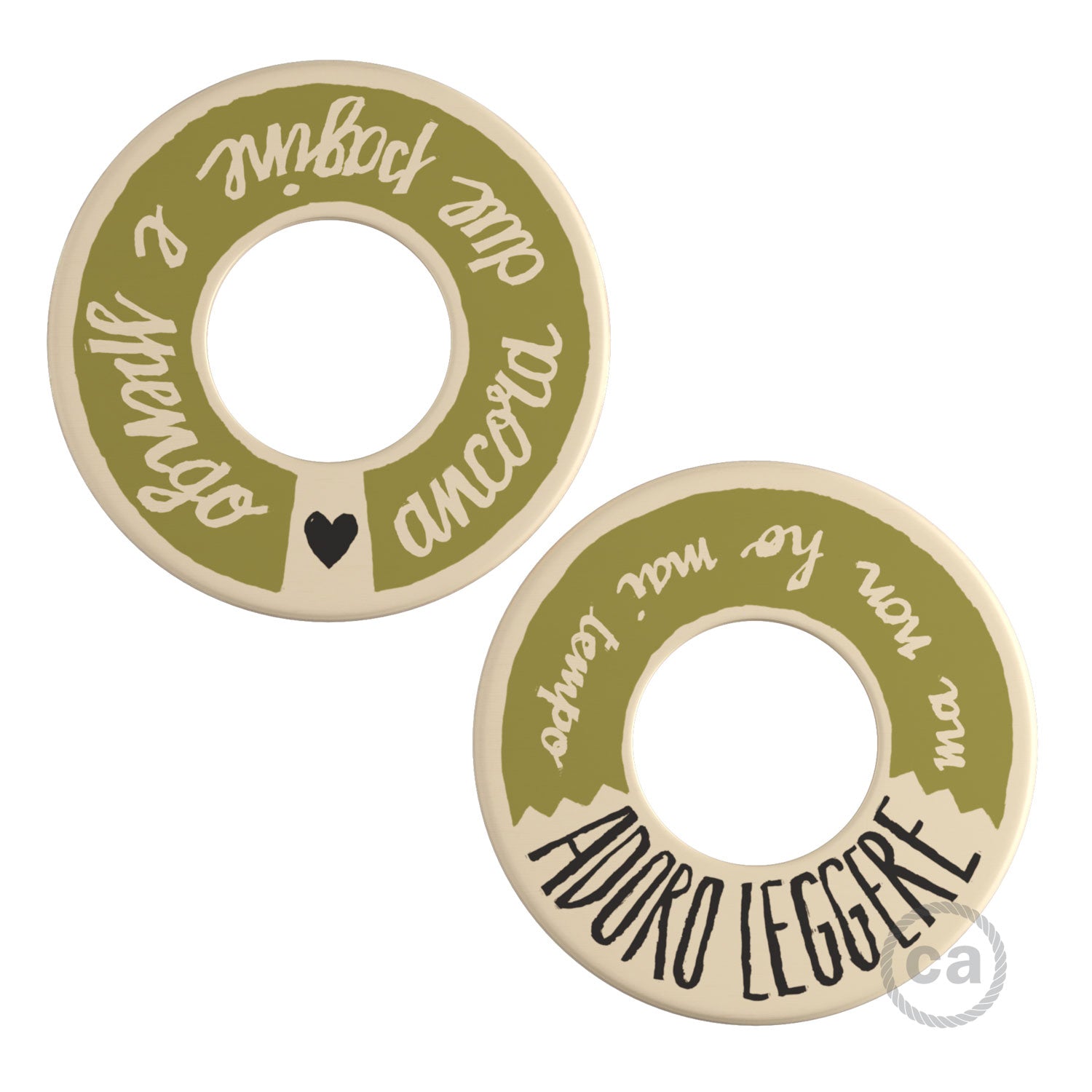 Posaluce MINI-UFO in legno double-face PALLE DA LETTURA - ADORO LEGGERE + DUE PAGINE