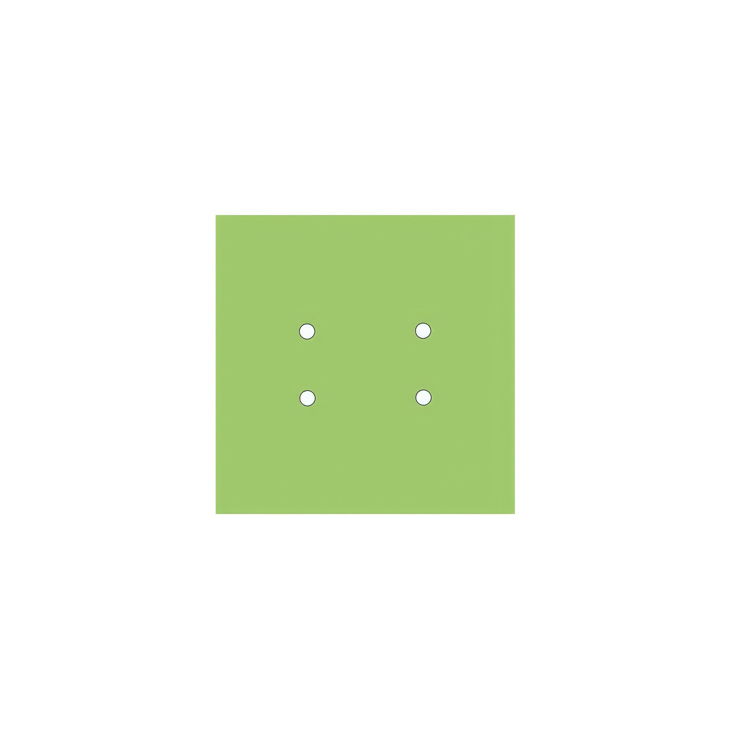 Rosone Rose-One quadrato, 200 mm con 4 fori e 4 fori laterali - Verde prato Bianco