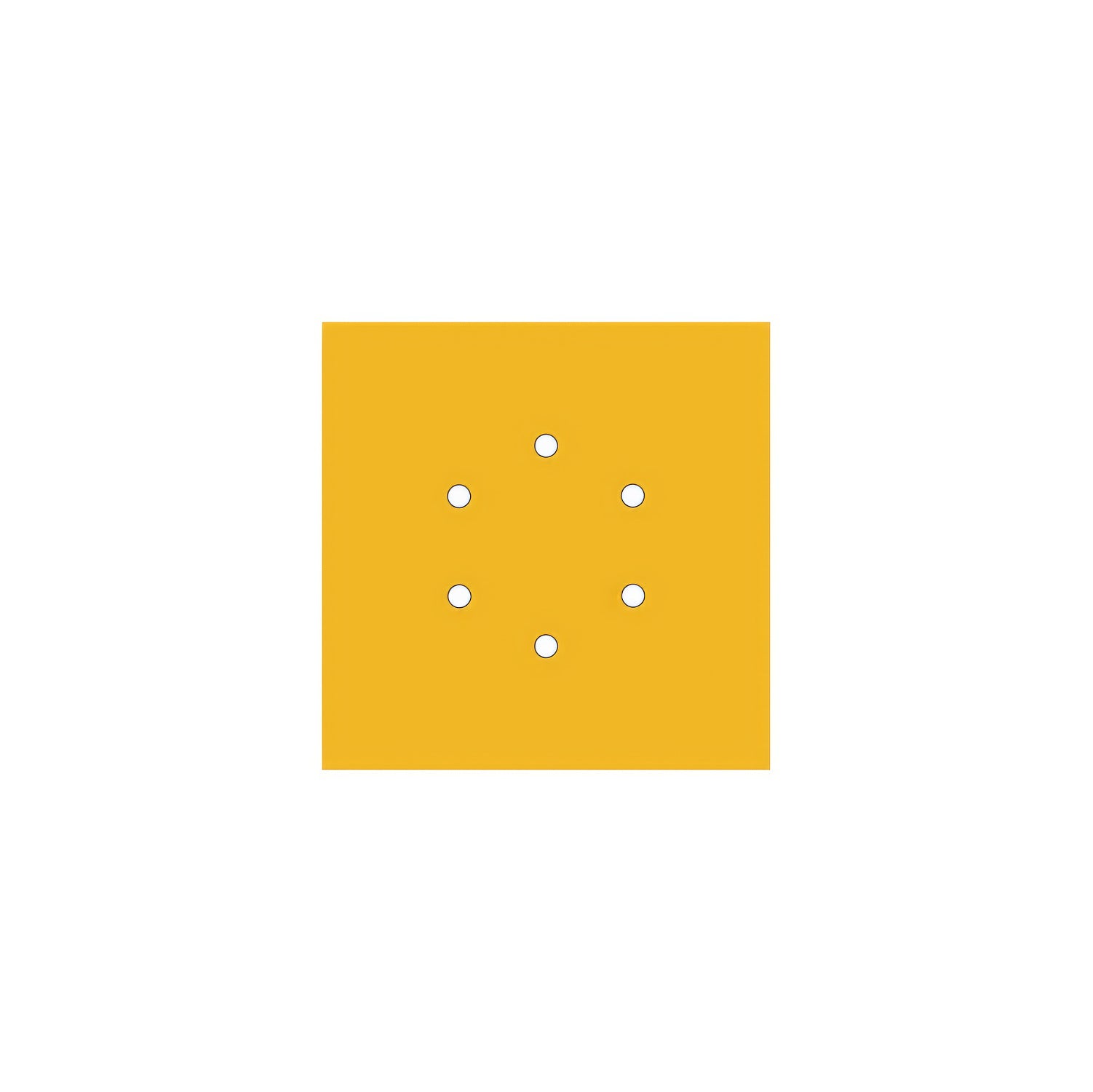 Rosone Rose-One quadrato, 200 mm con 6 fori e 4 fori laterali - Mostarda Bianco