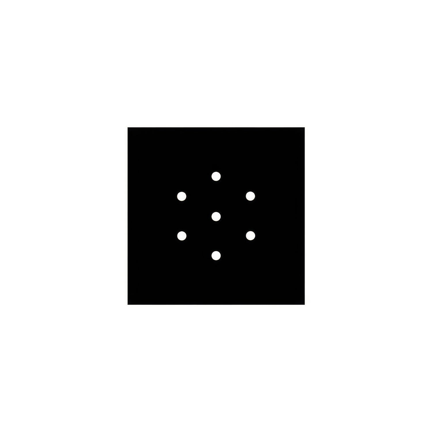 Rosone Rose-One quadrato, 200 mm con 7 fori e 4 fori laterali - Nero opaco Bianco