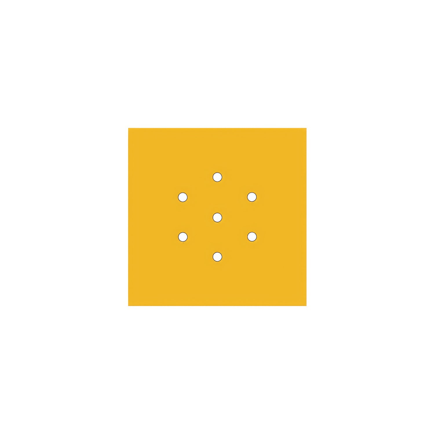 Rosone Rose-One quadrato, 200 mm con 7 fori e 4 fori laterali - Mostarda Bianco