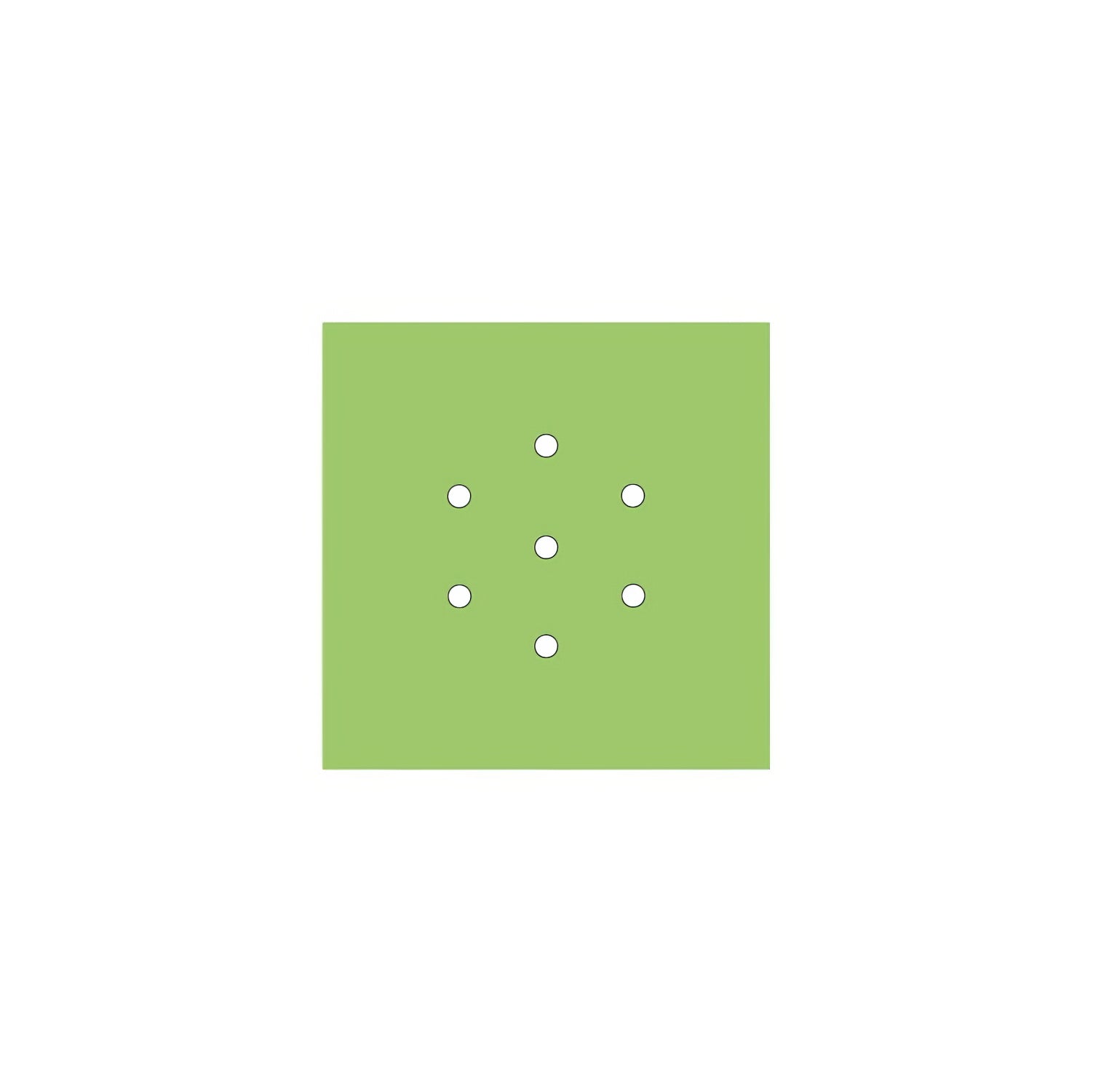 Rosone Rose-One quadrato, 200 mm con 7 fori e 4 fori laterali - Verde prato Bianco