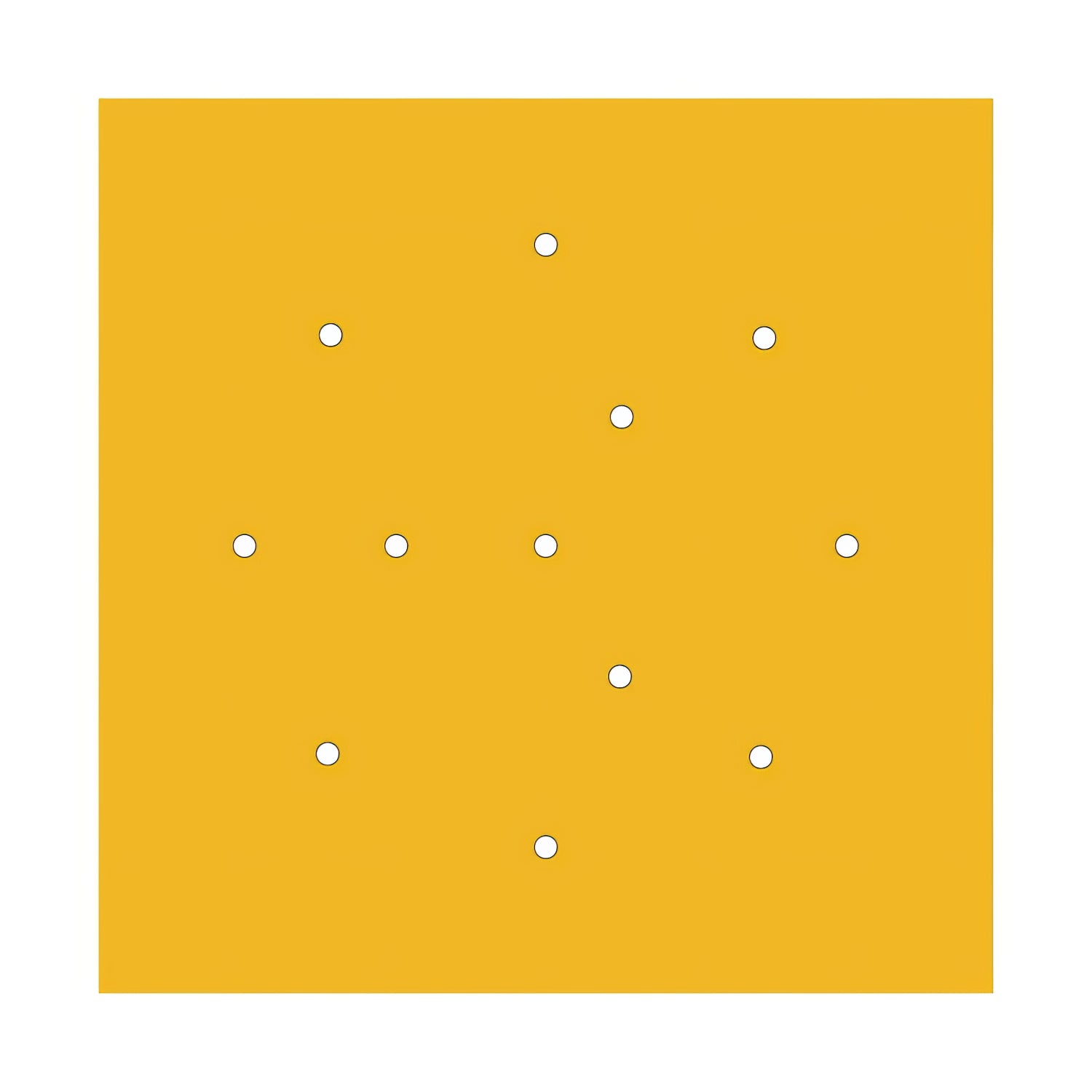 Rosone XXL Rose-One quadrato, 400 mm con 12 fori e 4 fori laterali - Mostarda Bianco