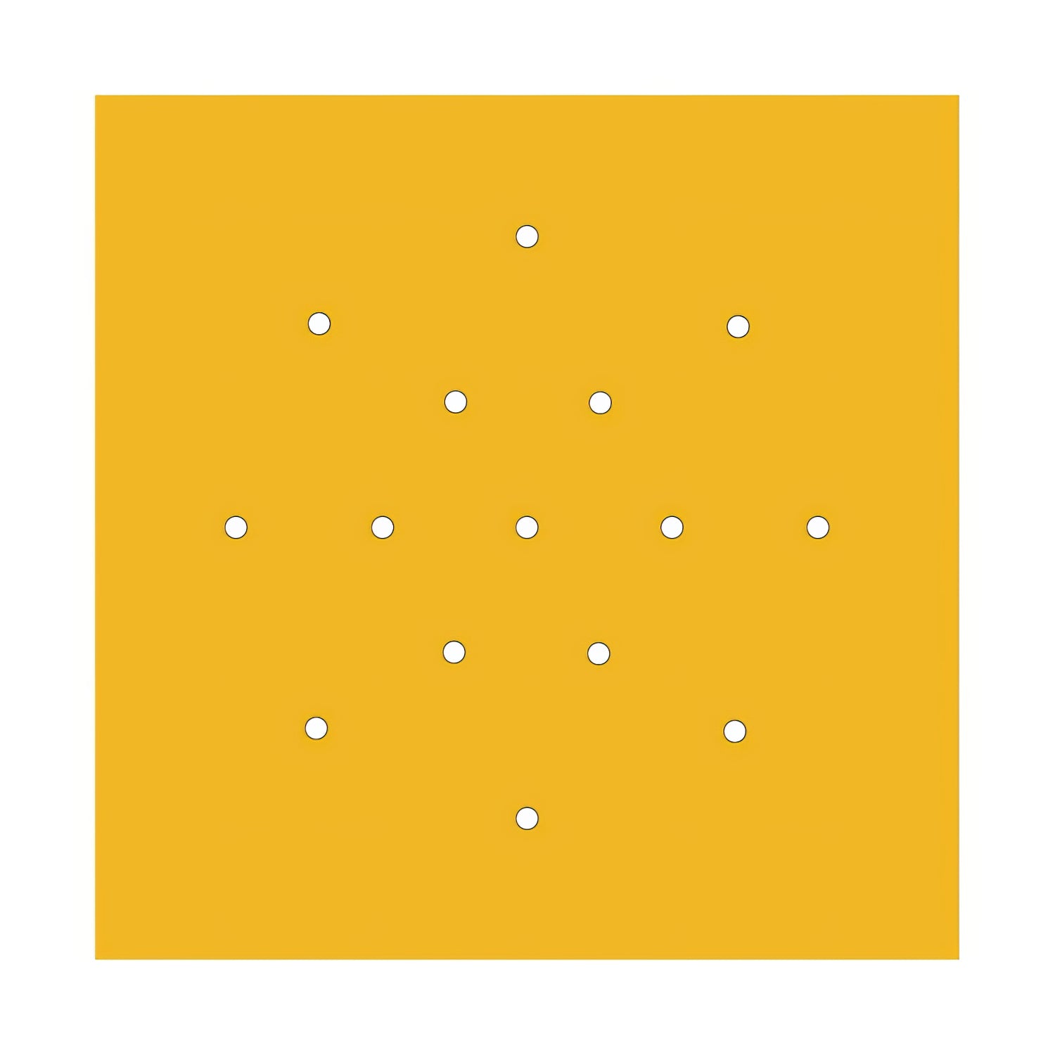 Rosone XXL Rose-One quadrato, 400 mm con 15 fori e 4 fori laterali - Mostarda Bianco