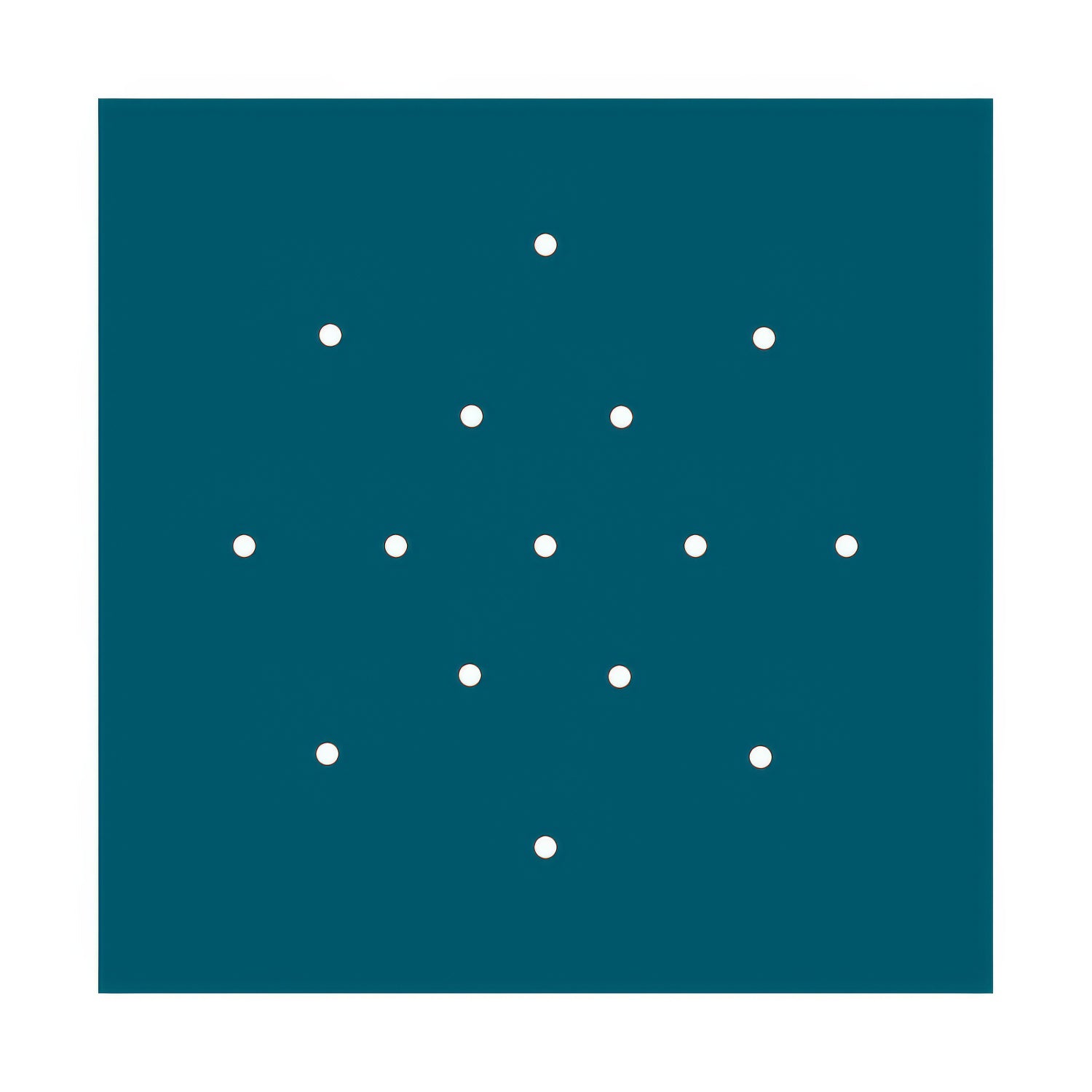 Rosone XXL Rose-One quadrato, 400 mm con 15 fori e 4 fori laterali - Petrolio Bianco