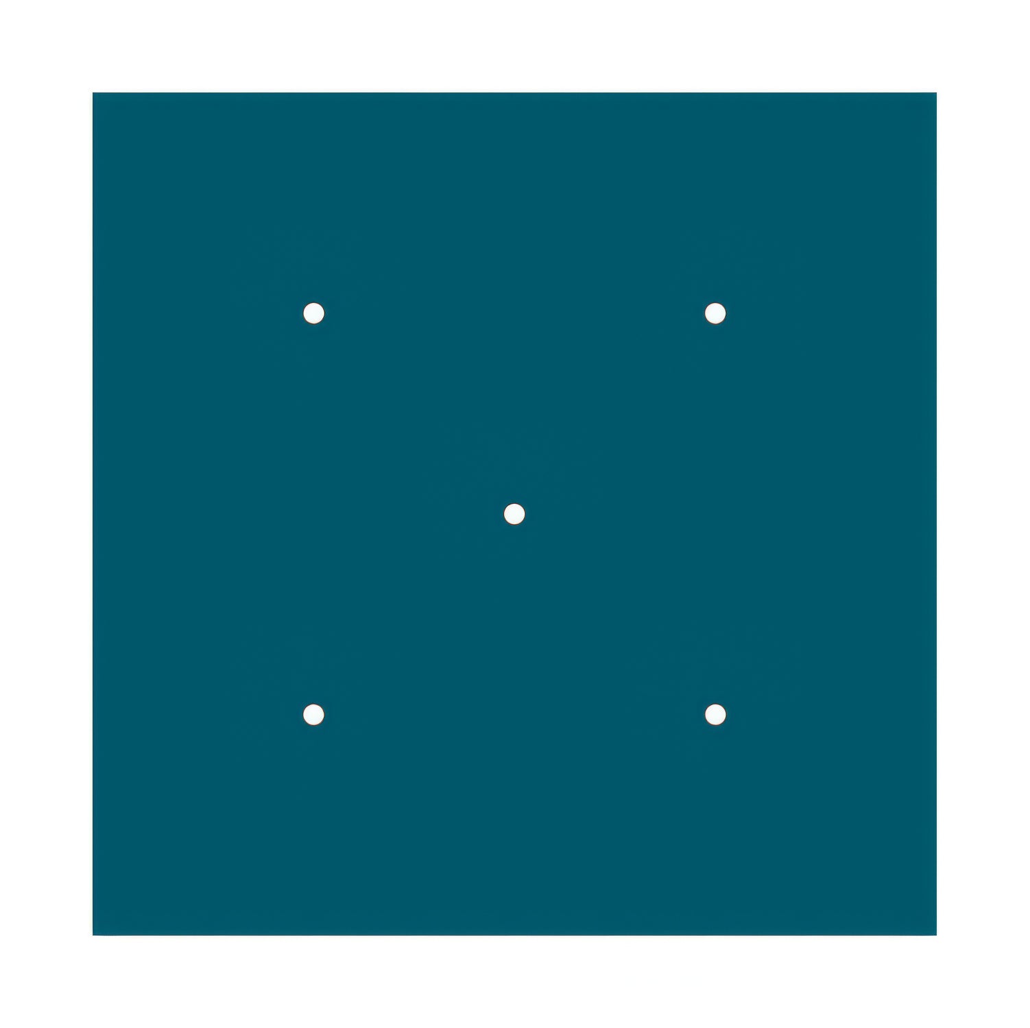 Rosone XXL Rose-One quadrato, 400 mm con 5 fori e 4 fori laterali - Petrolio Bianco