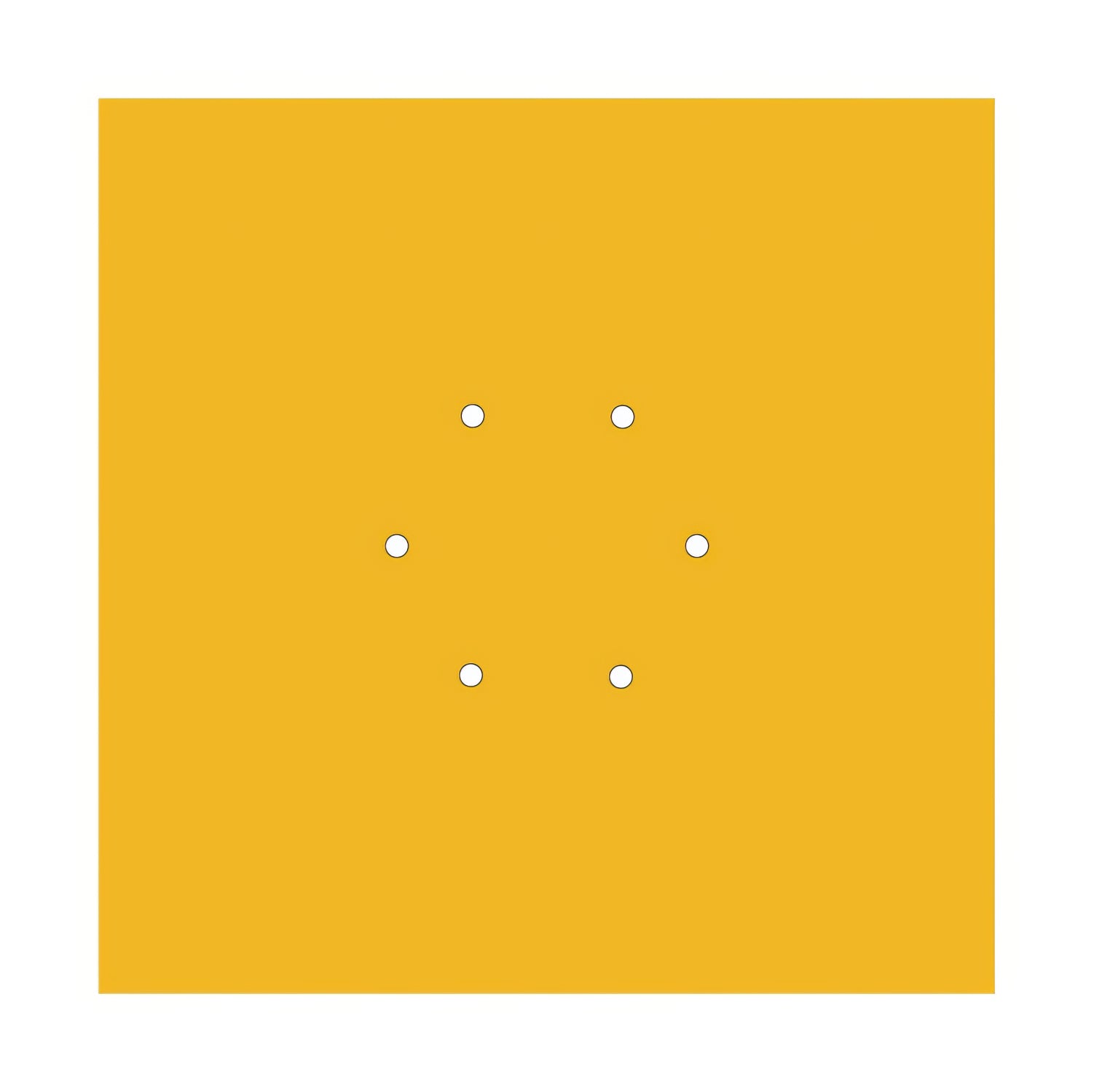 Rosone XXL Rose-One quadrato, 400 mm con 6 fori e 4 fori laterali - Mostarda Bianco