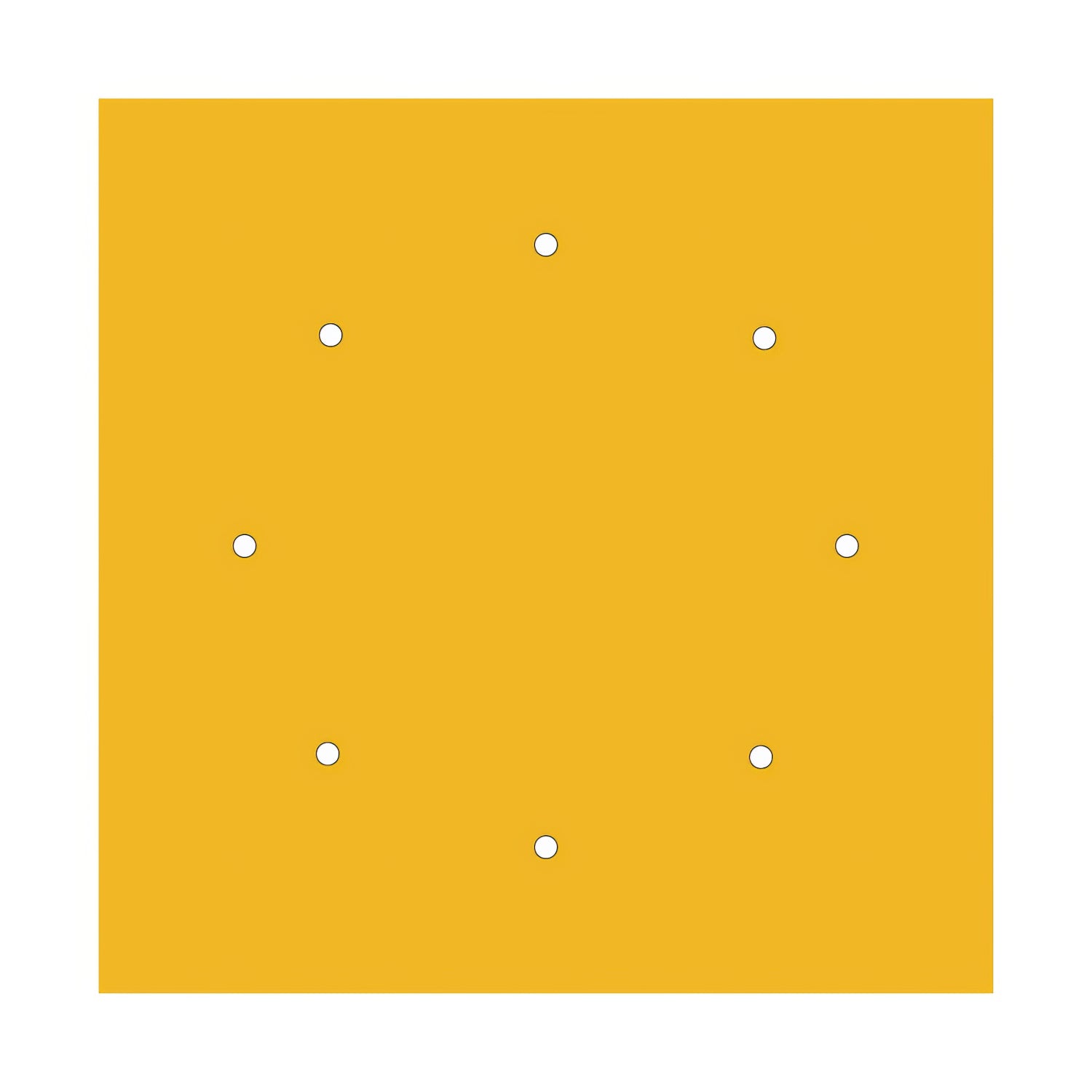 Rosone XXL Rose-One quadrato, 400 mm con 8 fori e 4 fori laterali - Mostarda Bianco