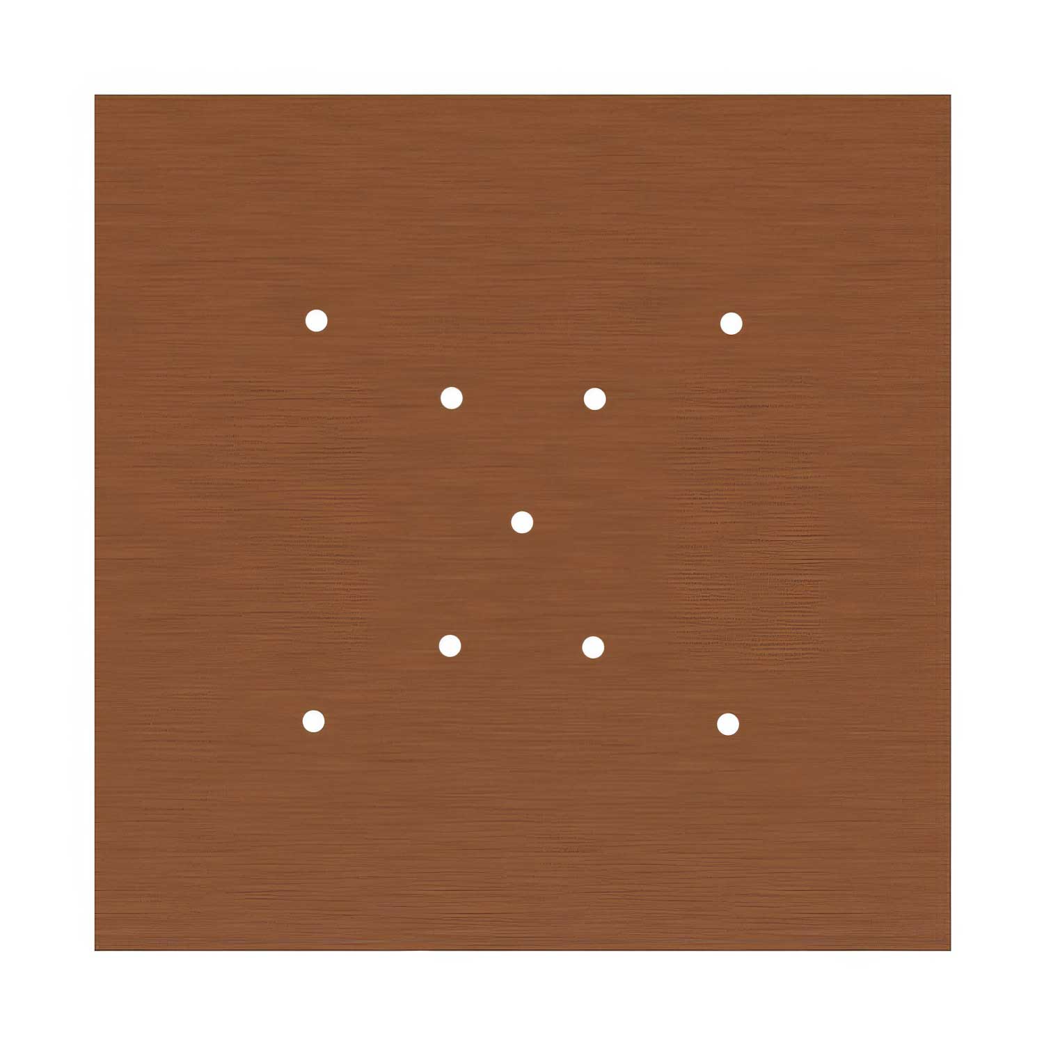 Rosone XXL Rose-One quadrato, 400 mm con 9 fori a X e 4 fori laterali - Dibond Rame satinato Bianco