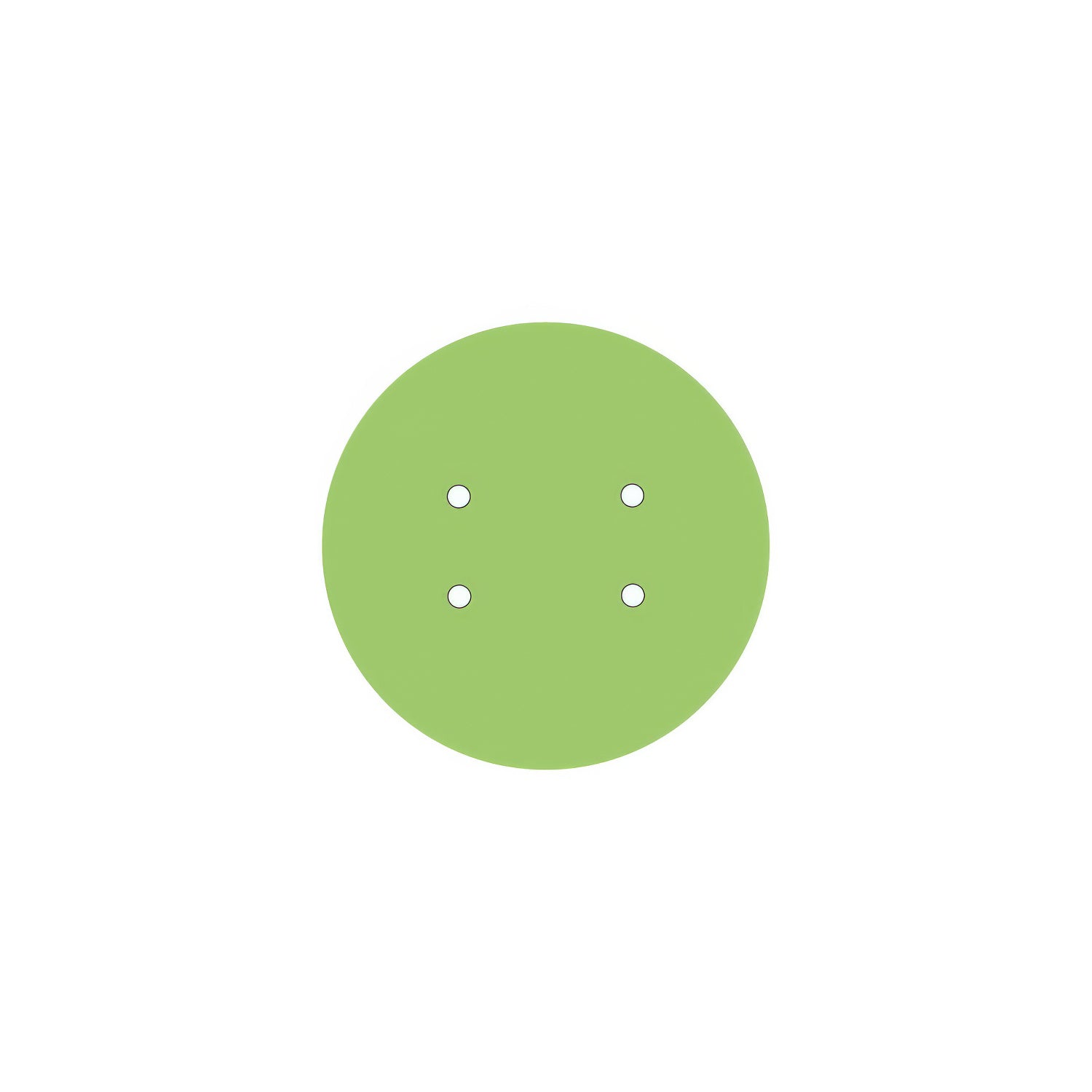 Rosone Rose-One rotondo, diametro 200 mm con 4 fori e 4 fori laterali - Verde prato Bianco