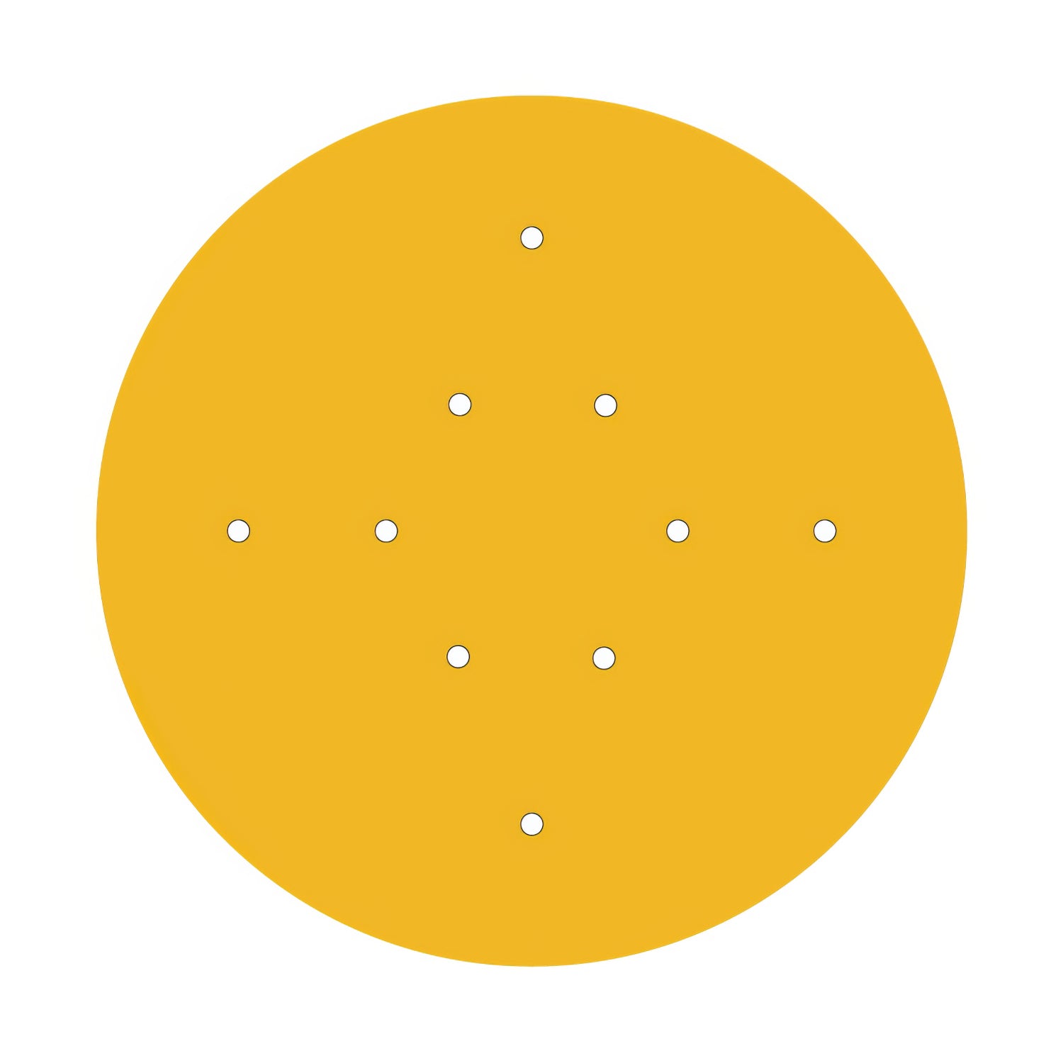 Rosone XXL Rose-One rotondo, diametro 400 mm con 10 fori e 4 fori laterali - Mostarda Bianco