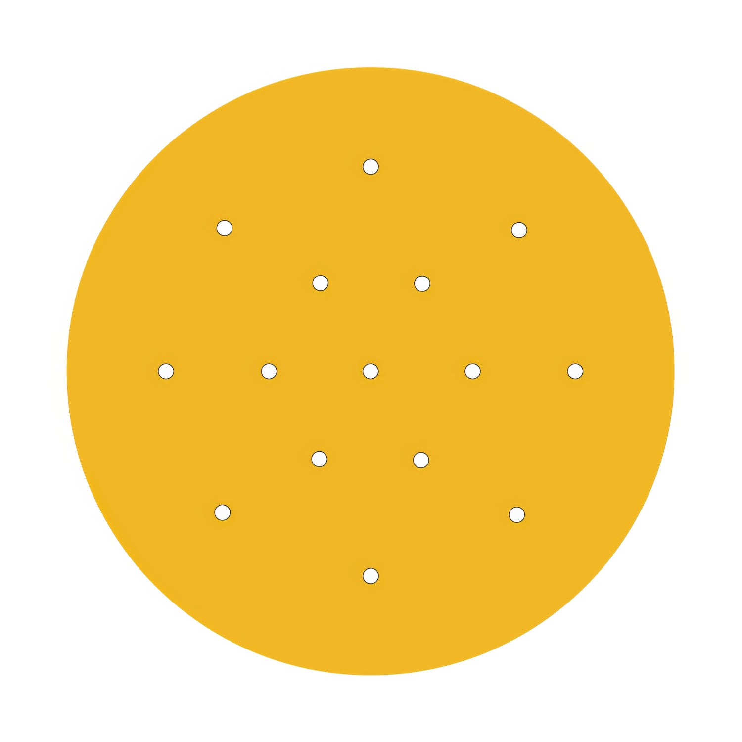 Rosone XXL Rose-One rotondo, diametro 400 mm con 15 fori e 4 fori laterali - Mostarda Bianco