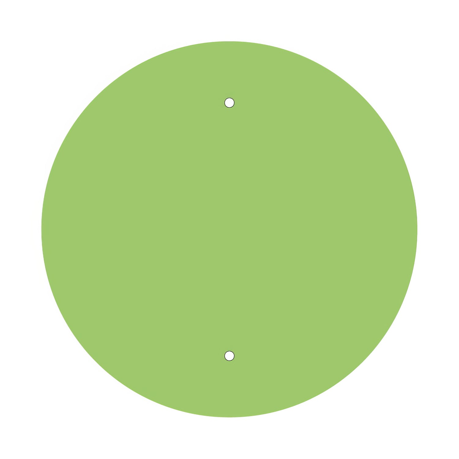 Rosone XXL Rose-One rotondo, diametro 400 mm con 2 fori e 4 fori laterali - Verde prato Bianco