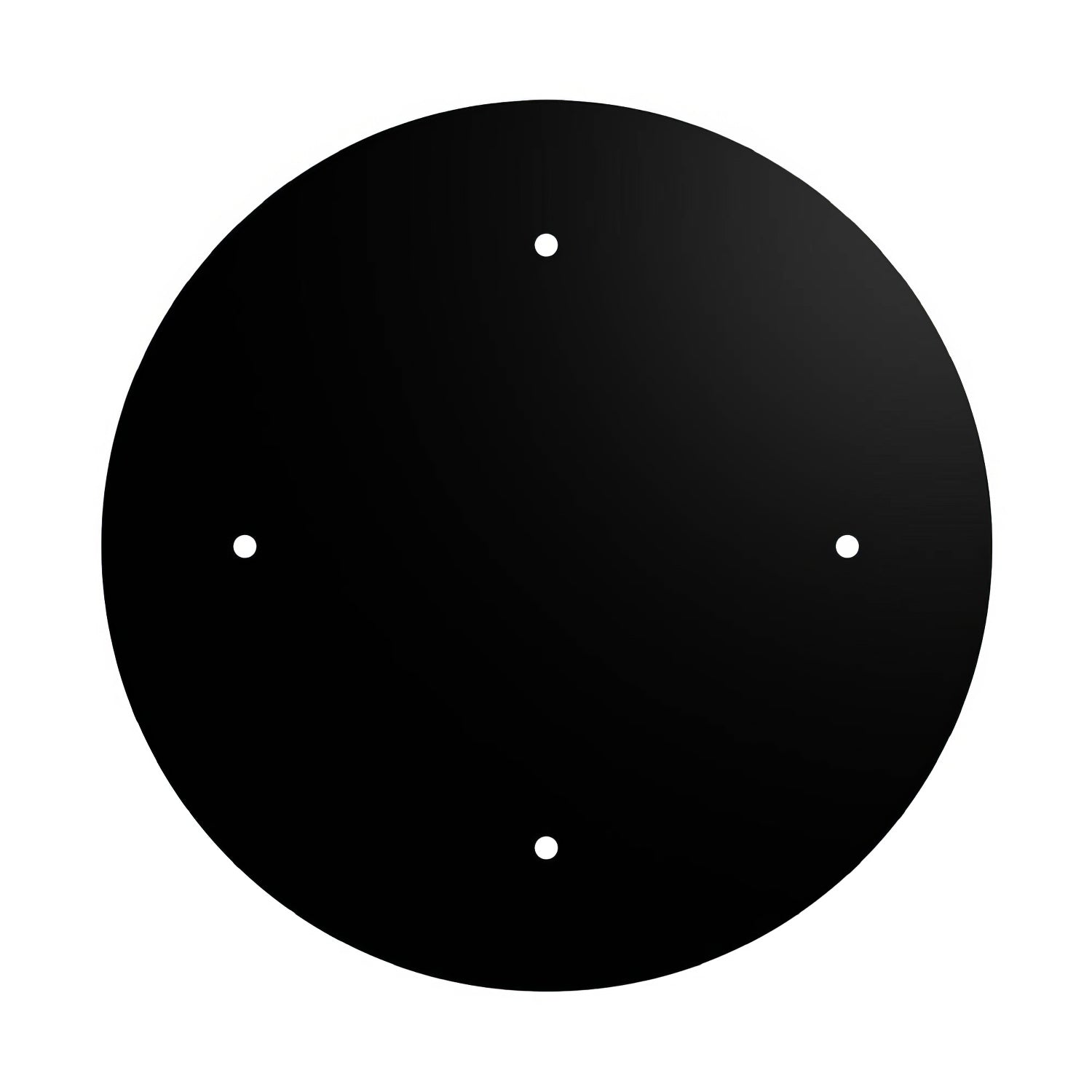 Rosone XXL Rose-One rotondo, diametro 400 mm con 4 fori e 4 fori laterali - Nero opaco Bianco