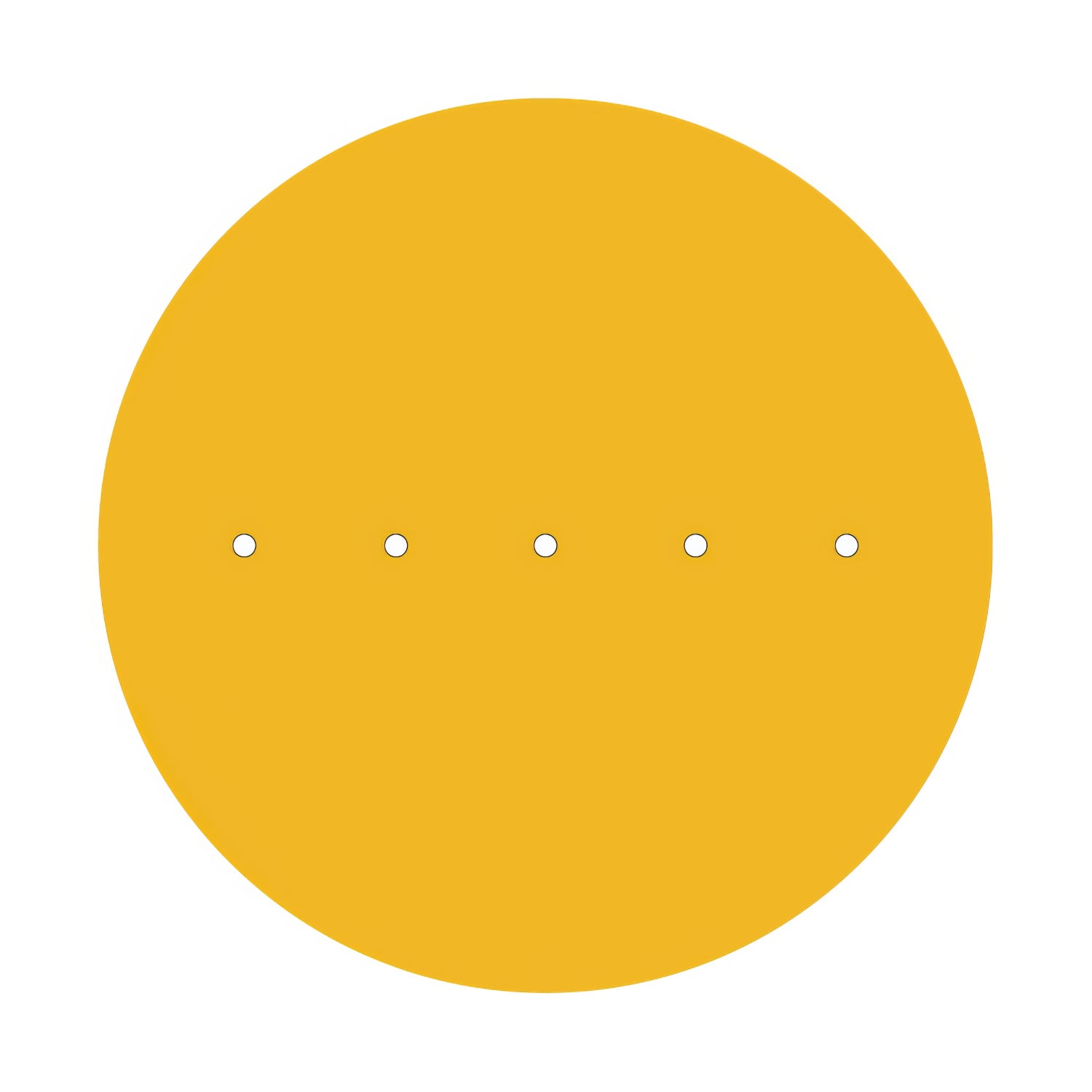 Rosone XXL Rose-One rotondo, diametro 400 mm con 5 fori in linea e 4 fori laterali - Mostarda Bianco