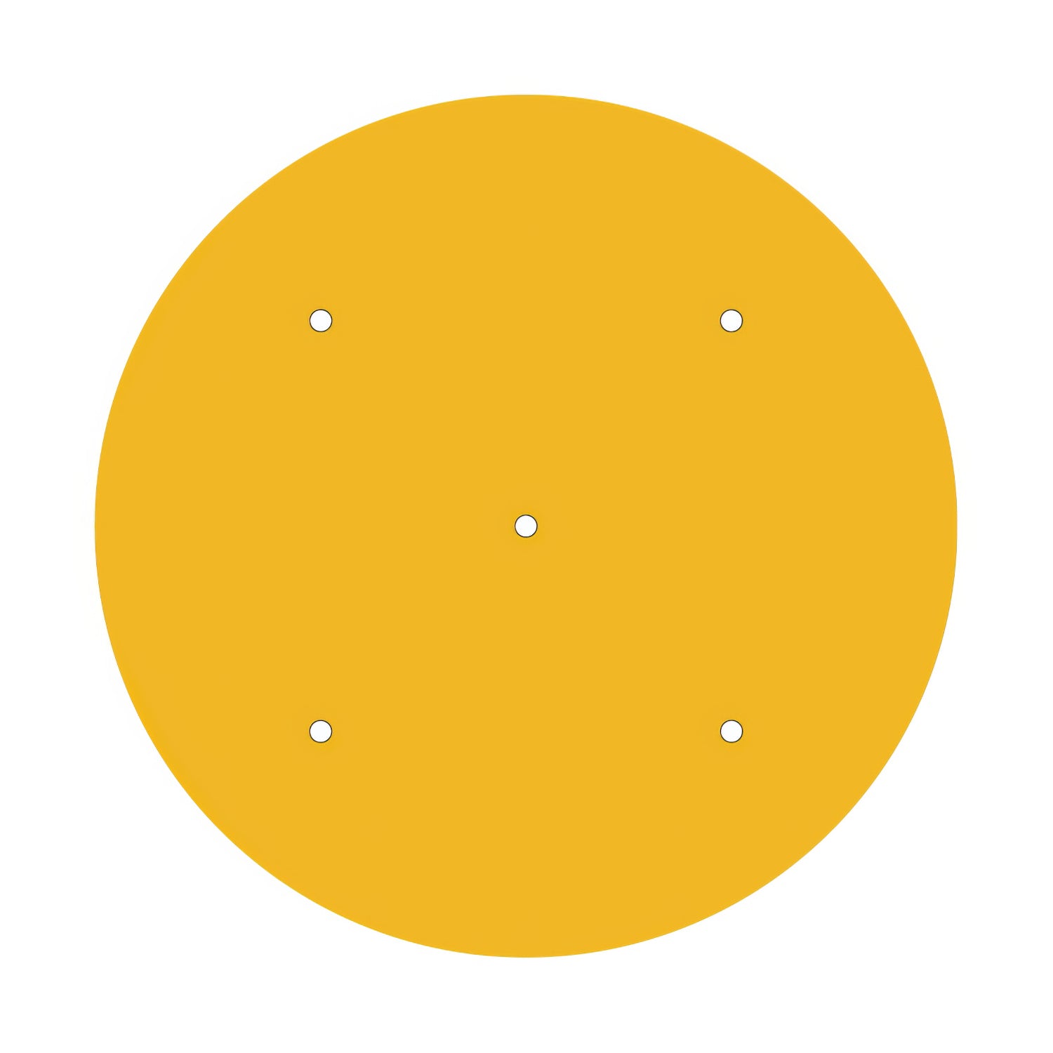 Rosone XXL Rose-One rotondo, diametro 400 mm con 5 fori e 4 fori laterali - Mostarda Bianco