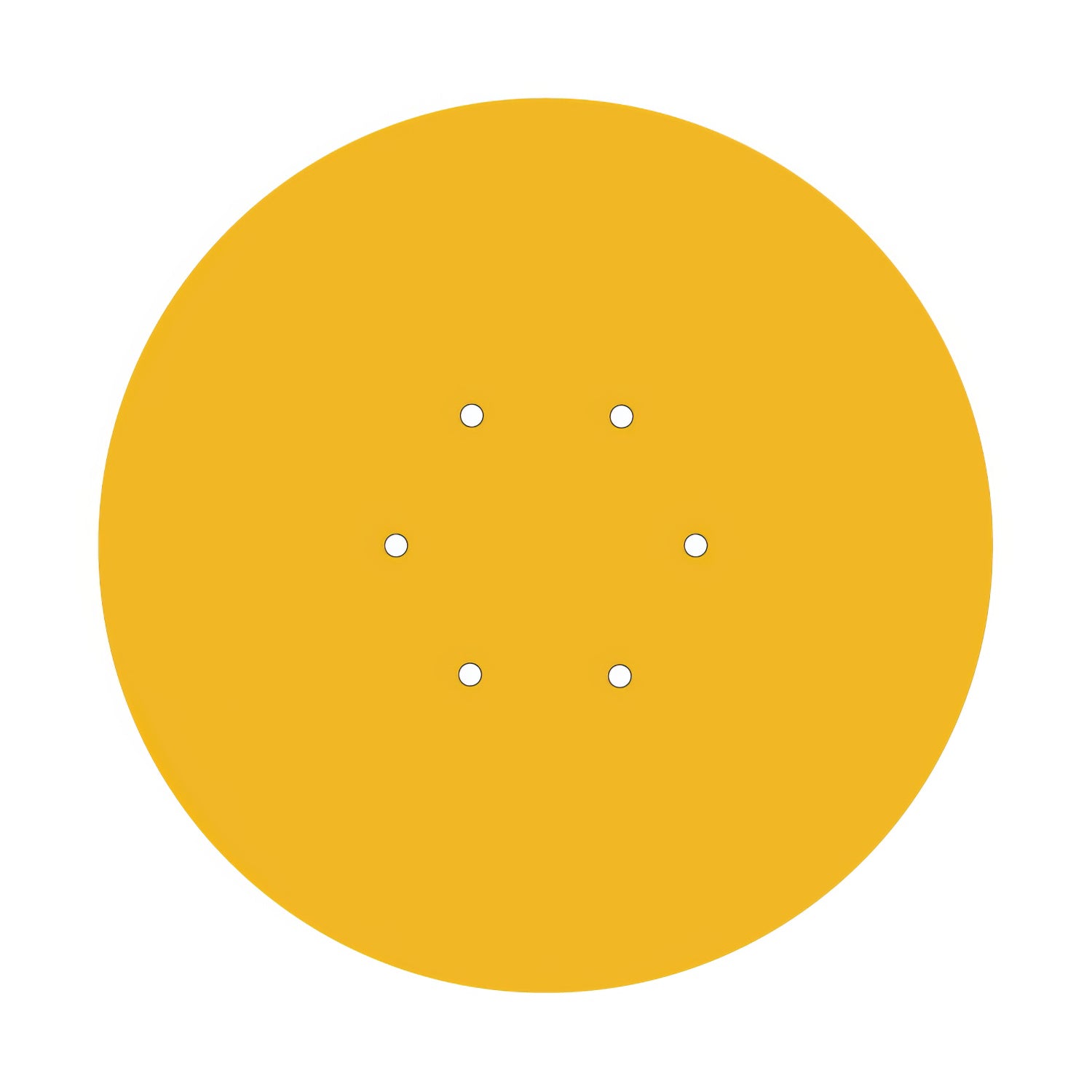 Rosone XXL Rose-One rotondo, diametro 400 mm con 6 fori e 4 fori laterali - Mostarda Bianco