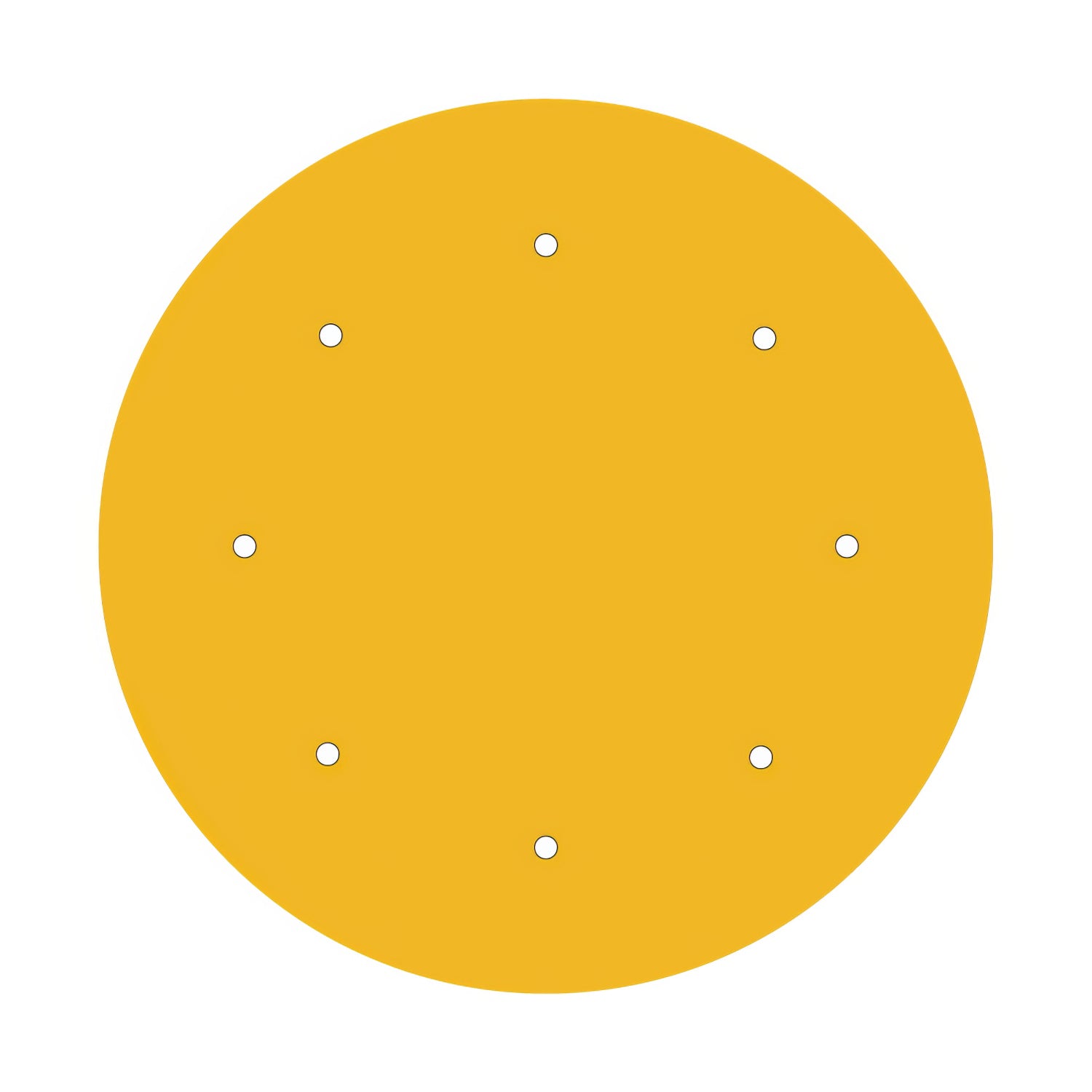 Rosone XXL Rose-One rotondo, diametro 400 mm con 8 fori e 4 fori laterali - Mostarda Bianco