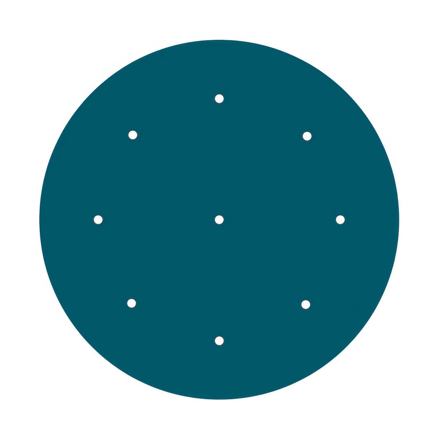 Rosone XXL Rose-One rotondo, diametro 400 mm con 9 fori e 4 fori laterali - Petrolio Bianco