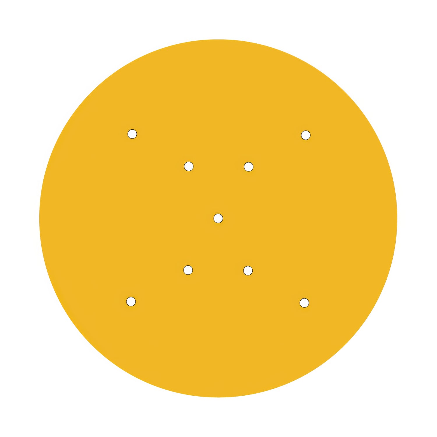 Rosone XXL Rose-One rotondo, diametro 400 mm con 9 fori a X e 4 fori laterali - Mostarda Bianco