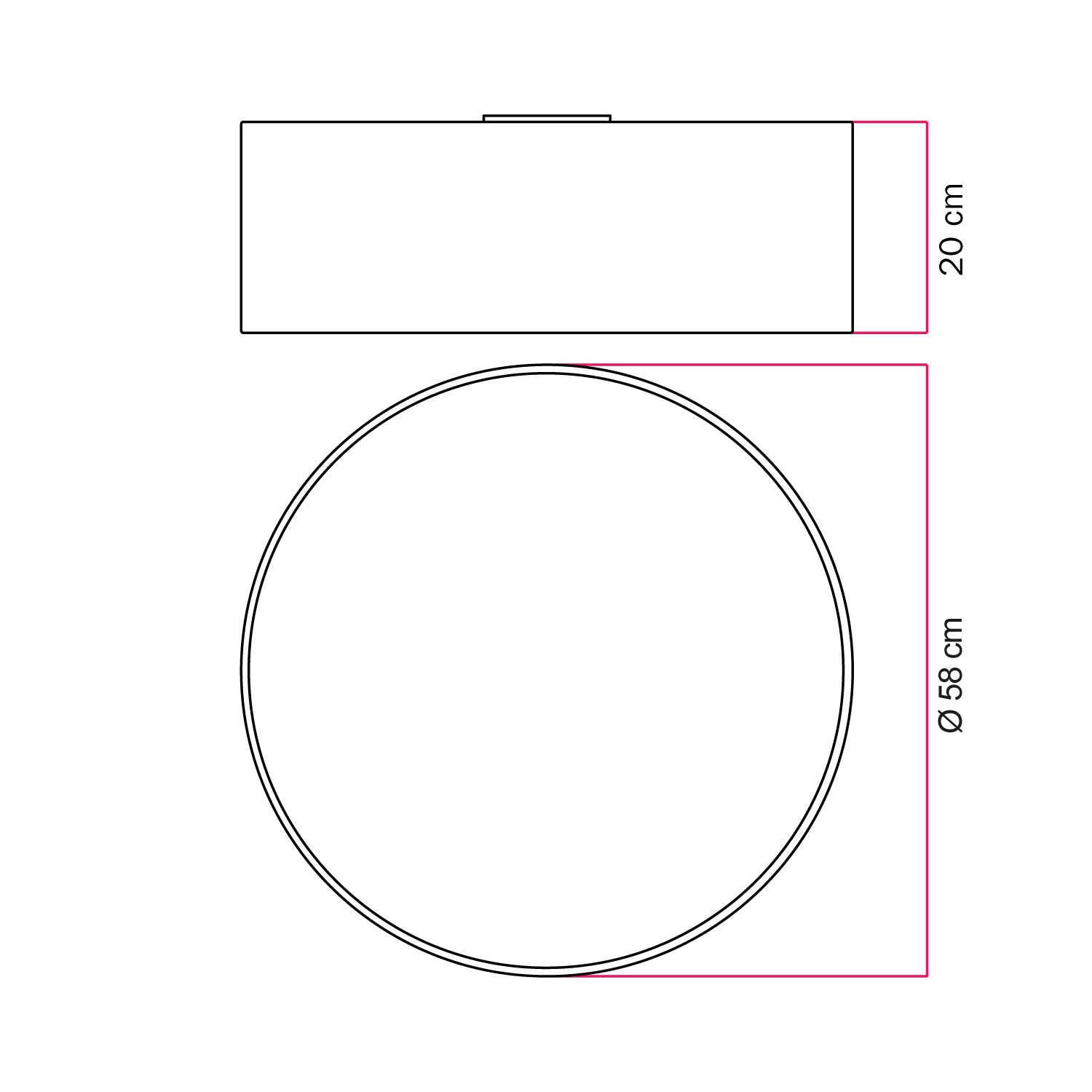 Plafoniera in tessuto Large Teletta antracite - Made in Italy