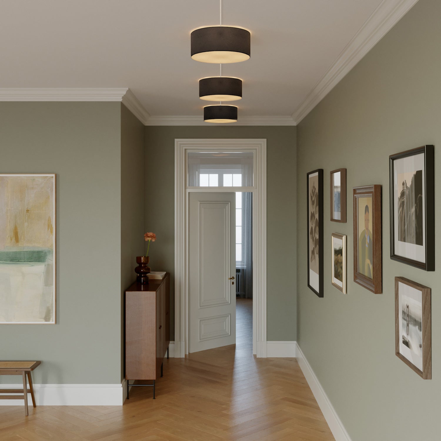 Plafoniera in tessuto Small Teletta antracite - Made in Italy