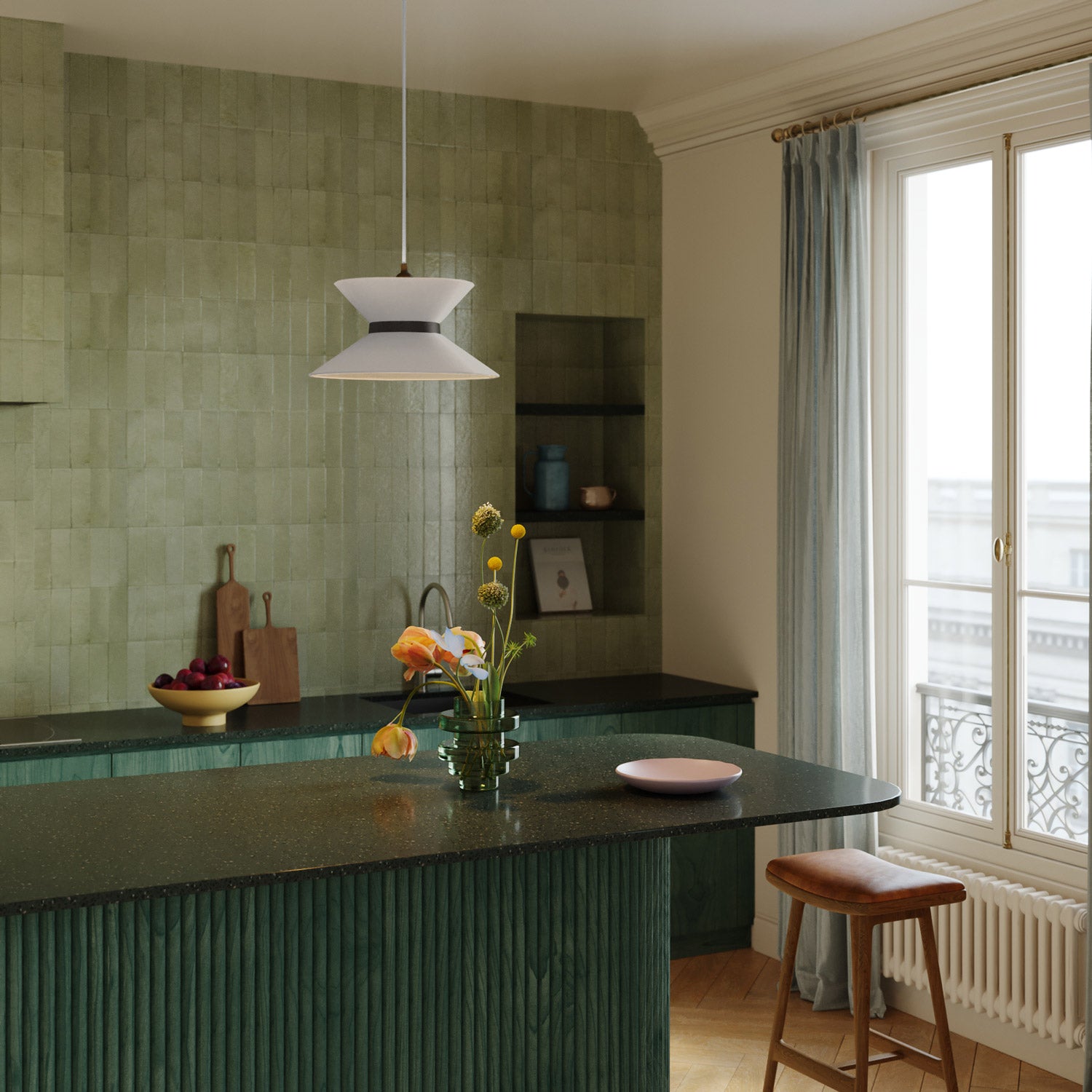 Paralume in tessuto Clessidra Arenal sabbia - Made in Italy Teletta antracite