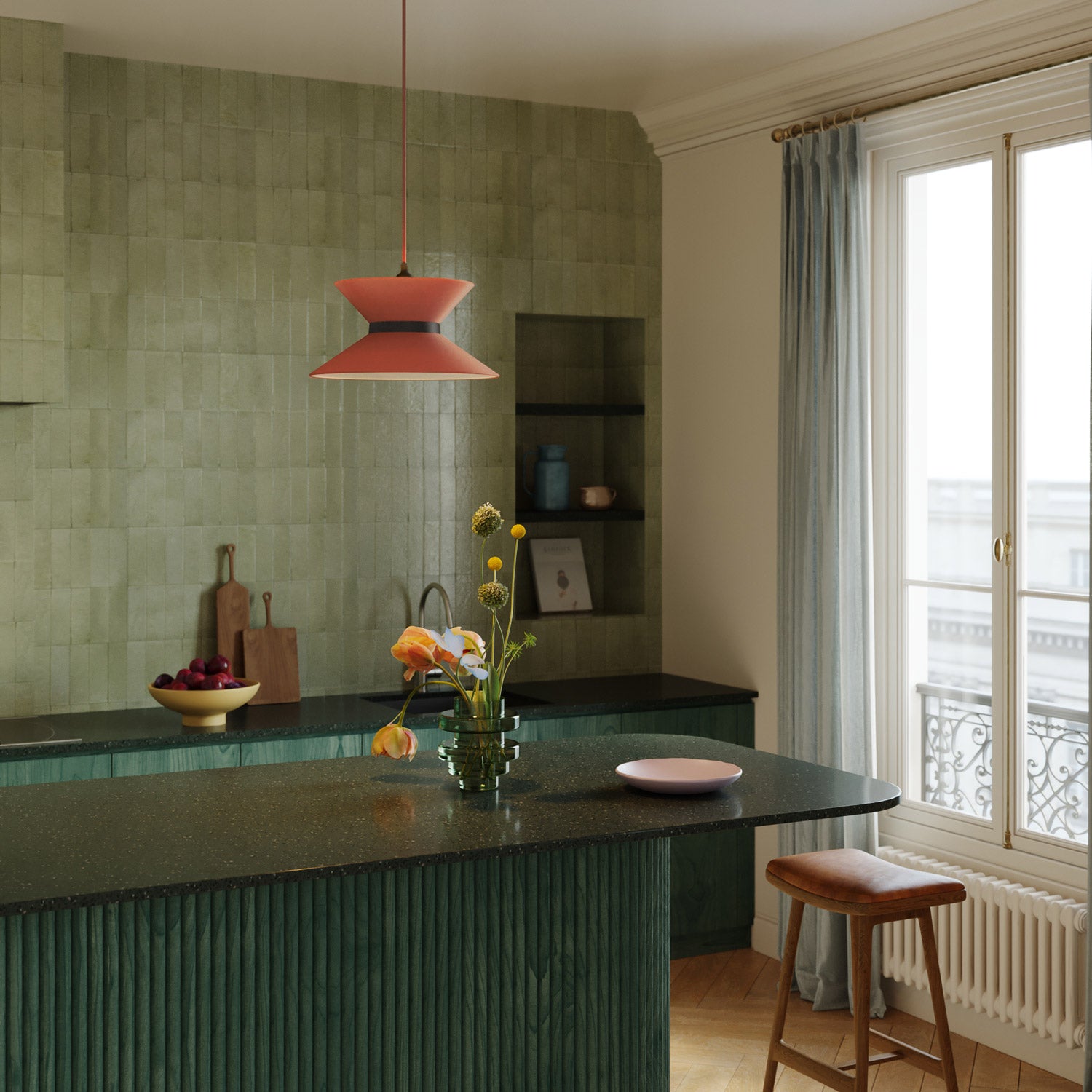 Paralume in tessuto Clessidra Cinette aragosta - Made in Italy Teletta antracite