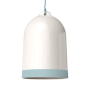 Paralume Campana XL bicolore in ceramica Bianco e Azzurro, collezione Materia - Made in Italy