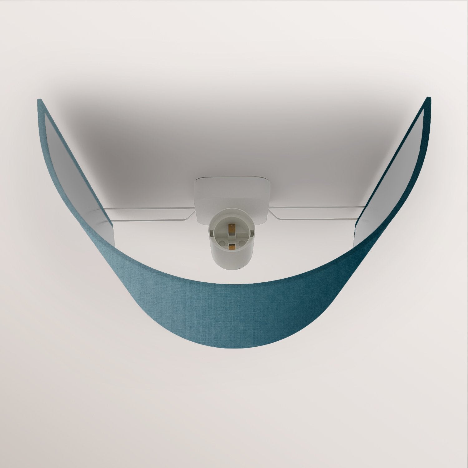 Applique Ventola con paralume in tessuto Teletta azzurro severo - Made in Italy