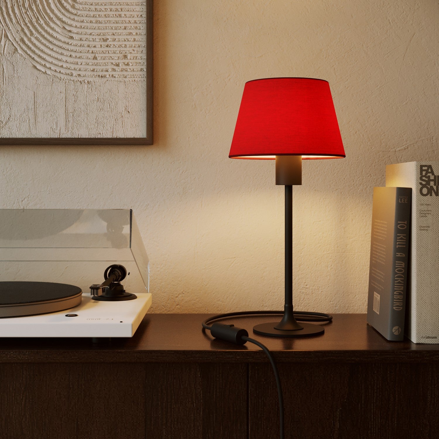 Paralume Impero S con attacco E27 per lampada da tavolo o applique - Made in Italy - Teletta Rosso