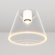 Plafoniera design con lampadina Ghost a cono trasparente - Bianco