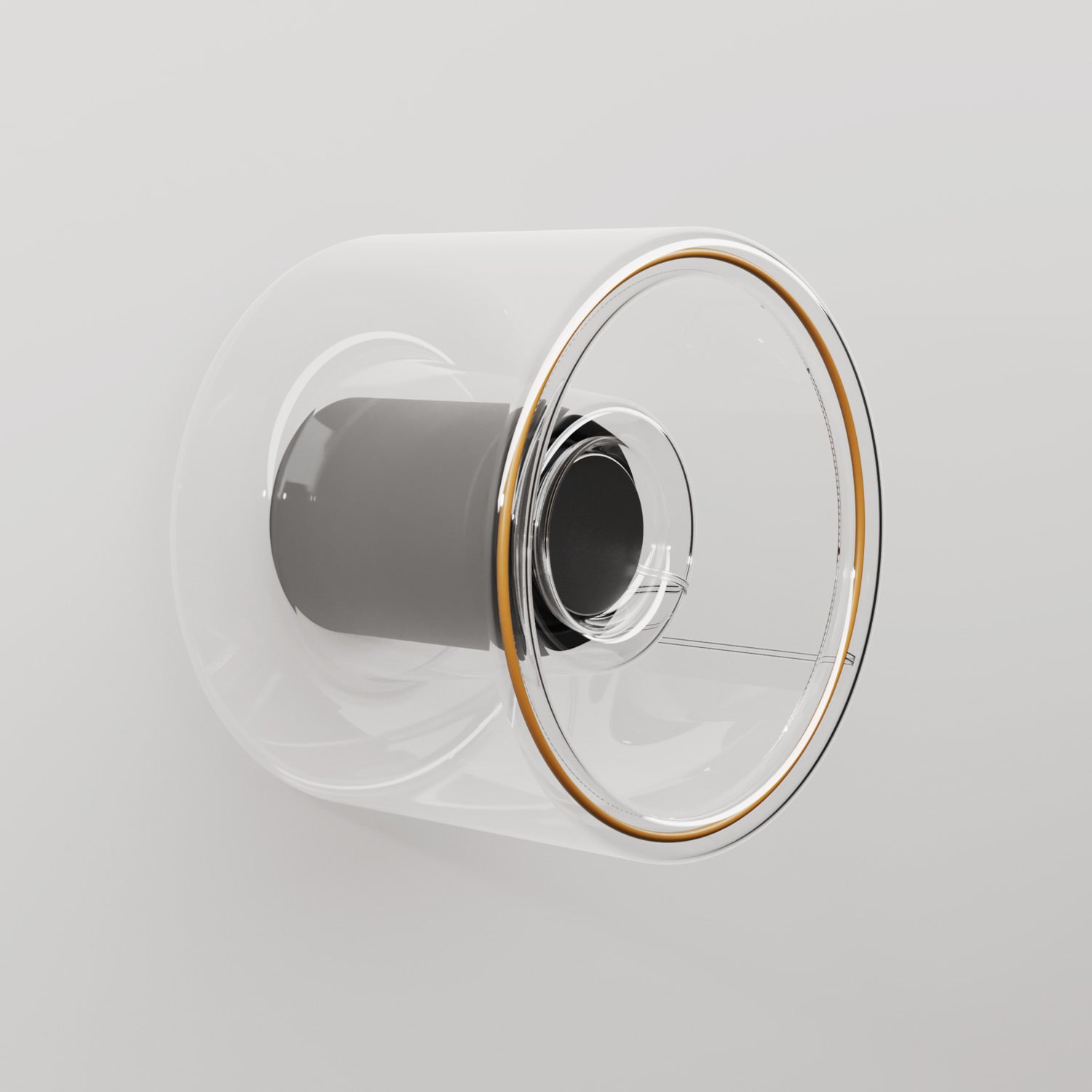 Applique con lampadina Ghost mini trasparente - Nero