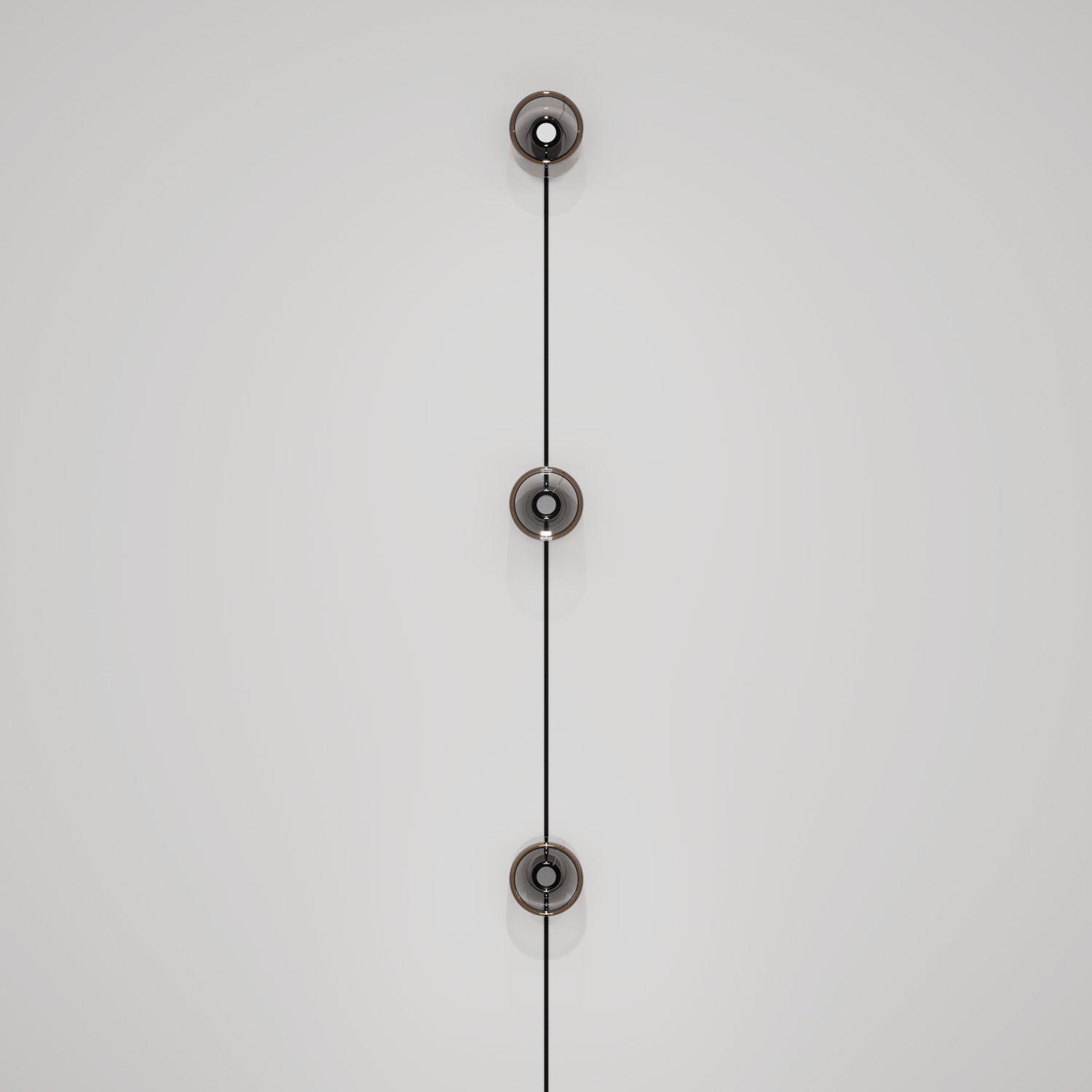 Lampada da parete Spostaluce con spina, 3 lampadine Ghost e cavo nero