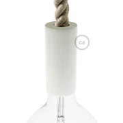 Kit portalampada E27 in legno per cordone 2XL - Bianco