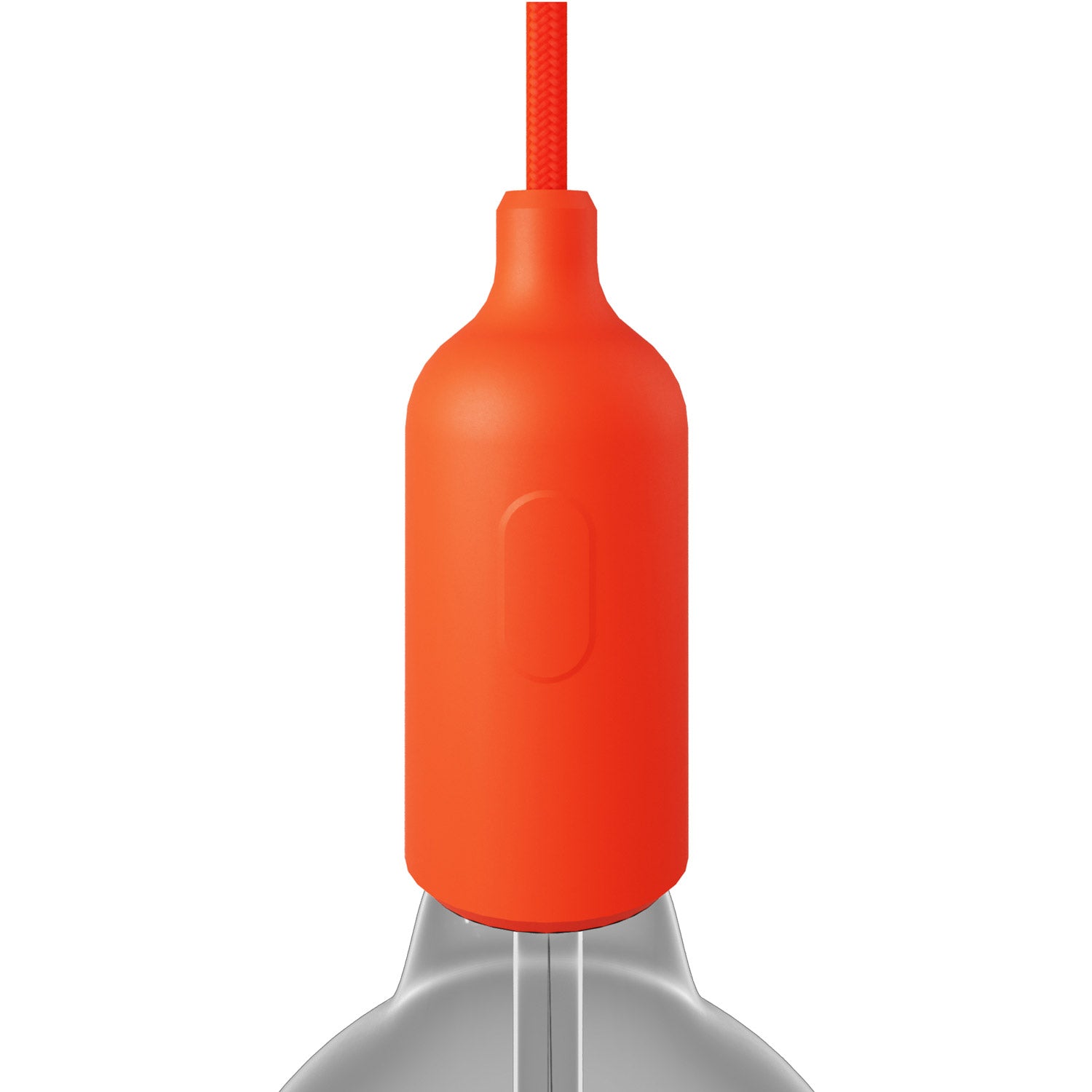 Kit portalampada E27 in silicone con interruttore e serracavo nascosti - Arancione