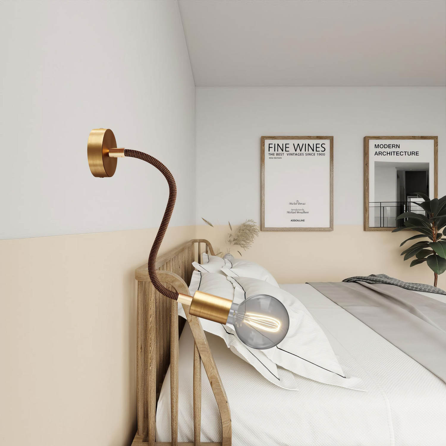 Kit Creative Flex tubo flessibile di estensione rivestito in tessuto RZ22 Nero Whiskey con terminali metallici Bronzo satinato 30 cm