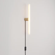 Lampada con spina con finitura metallica e lampadina LED lineare S14d - Bronzo satinato