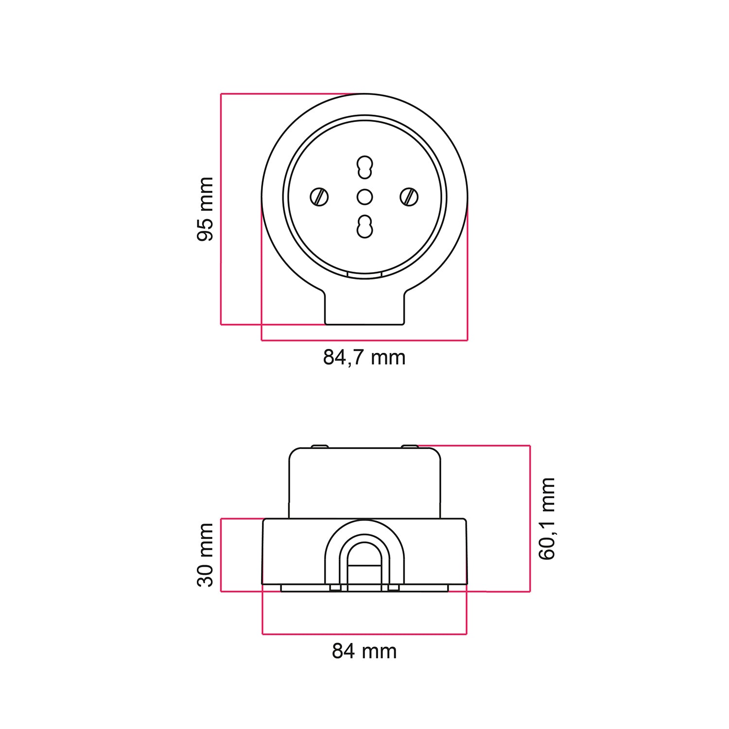 Kit presa bipasso italiana 10/16A da parete e base per Creative-Tubes in porcellana - Bianco 1